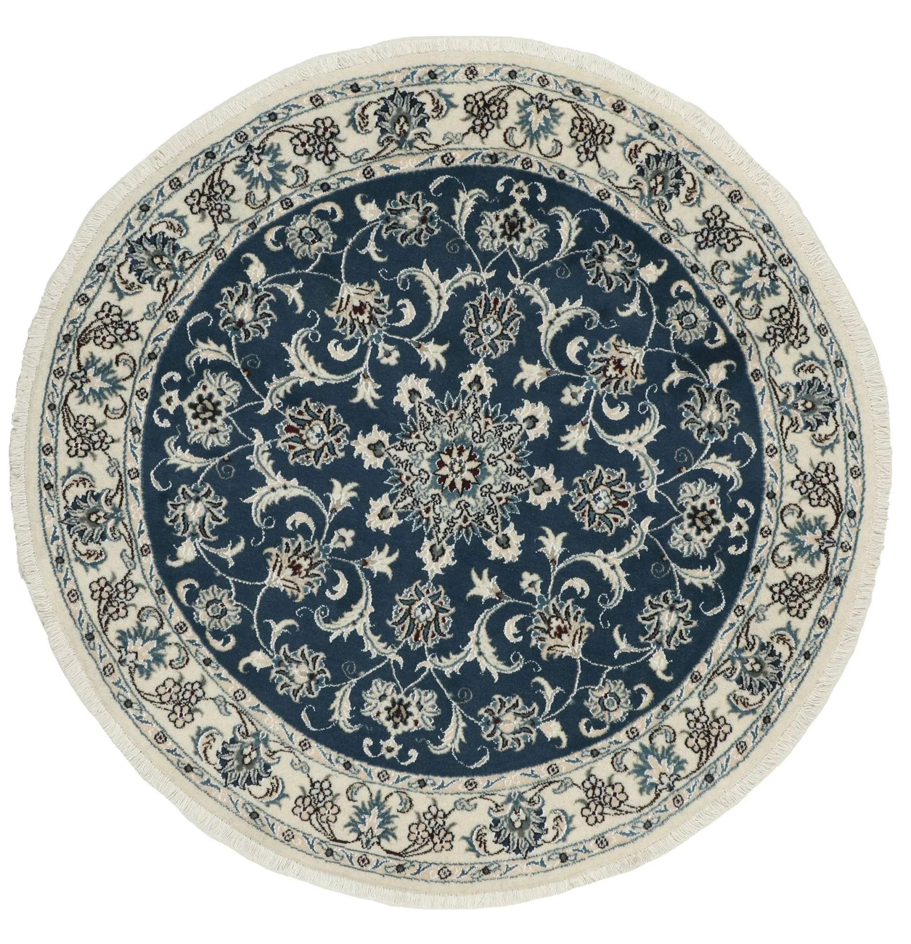 Hand-Knotted Nain Persian Rug, 147 × 147 cm, Wool