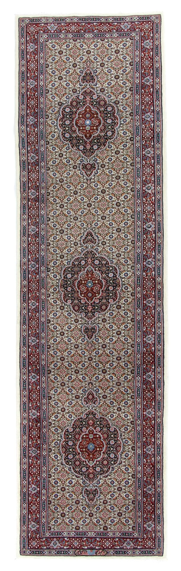 Moud Persian Rug 80 × 297 cm in Wool & Silk, hand-knotted