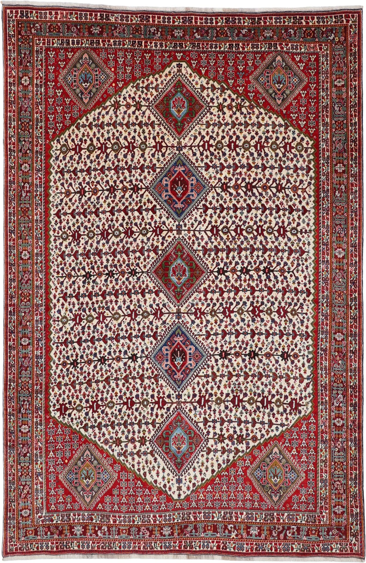 Hand-Knotted Qashqai Persian Rug, 205 × 308 cm, Wool