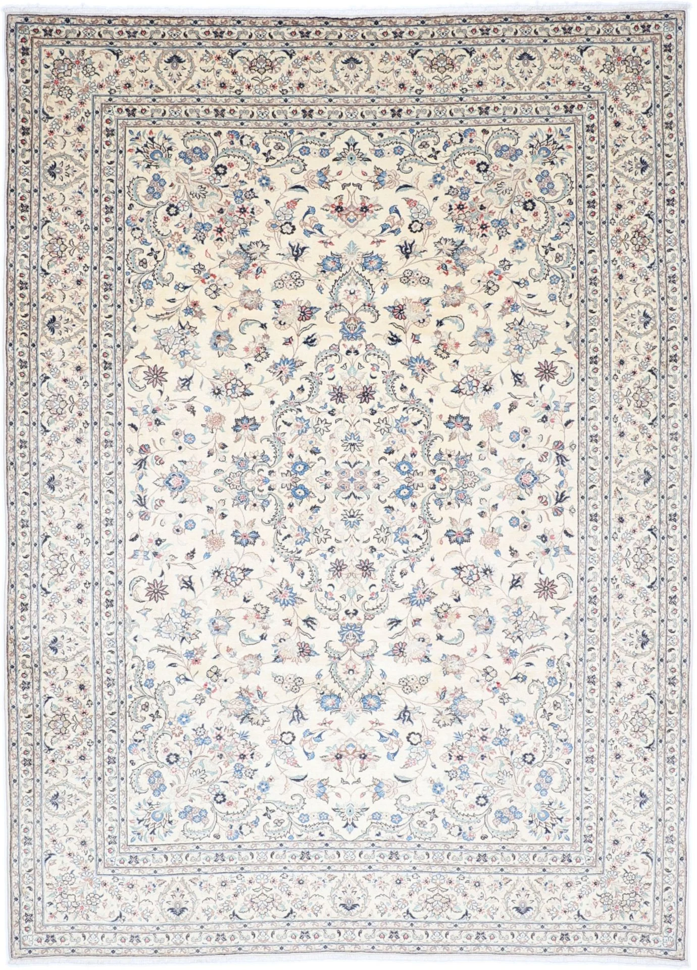 Hand-Knotted Kashan Persian Rug, 255 × 355 cm, Wool