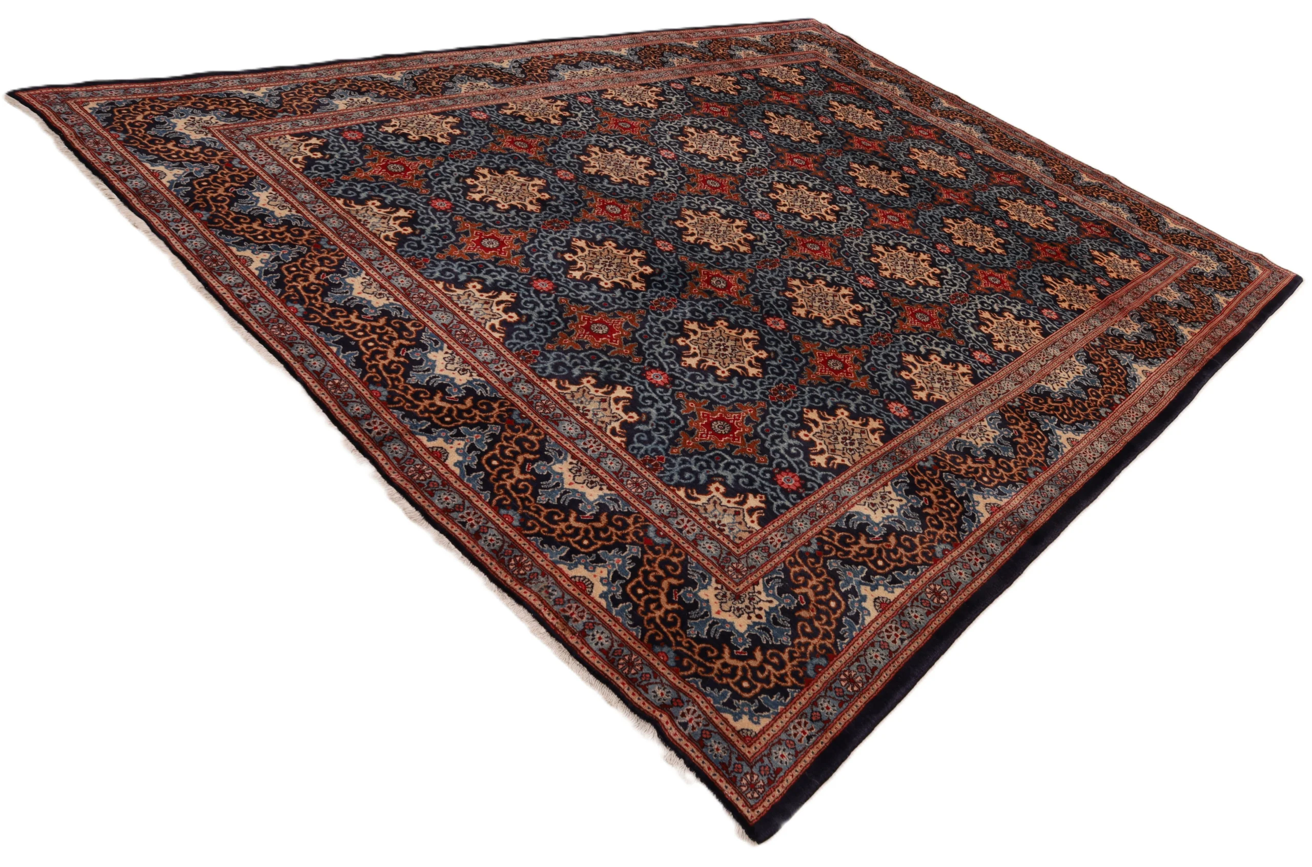 Hand-Knotted Moud Persian Rug, 350 × 248 cm, Wool - Image 3