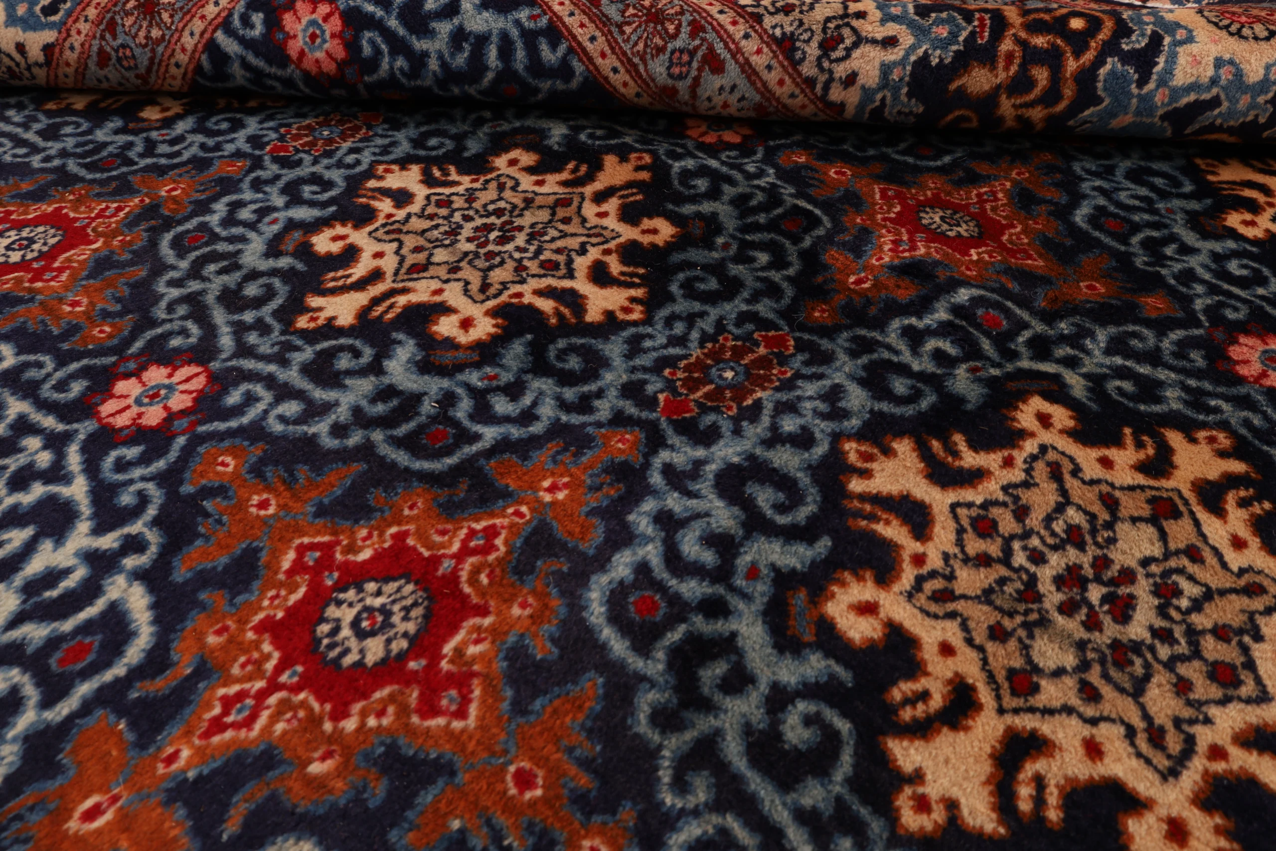 Hand-Knotted Moud Persian Rug, 350 × 248 cm, Wool - Image 5