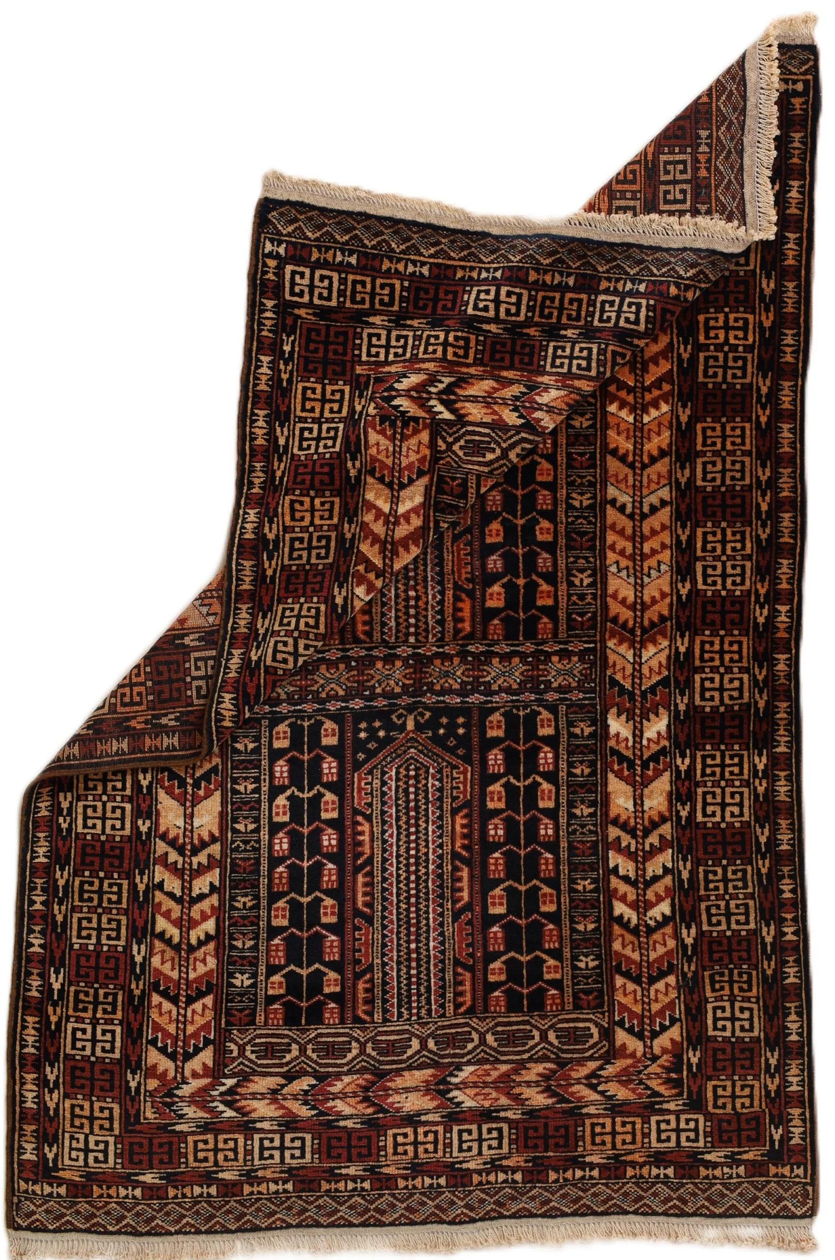 Alternative view of Wool Baluch Persian Rug 132 × 89 cm, hand-knotted