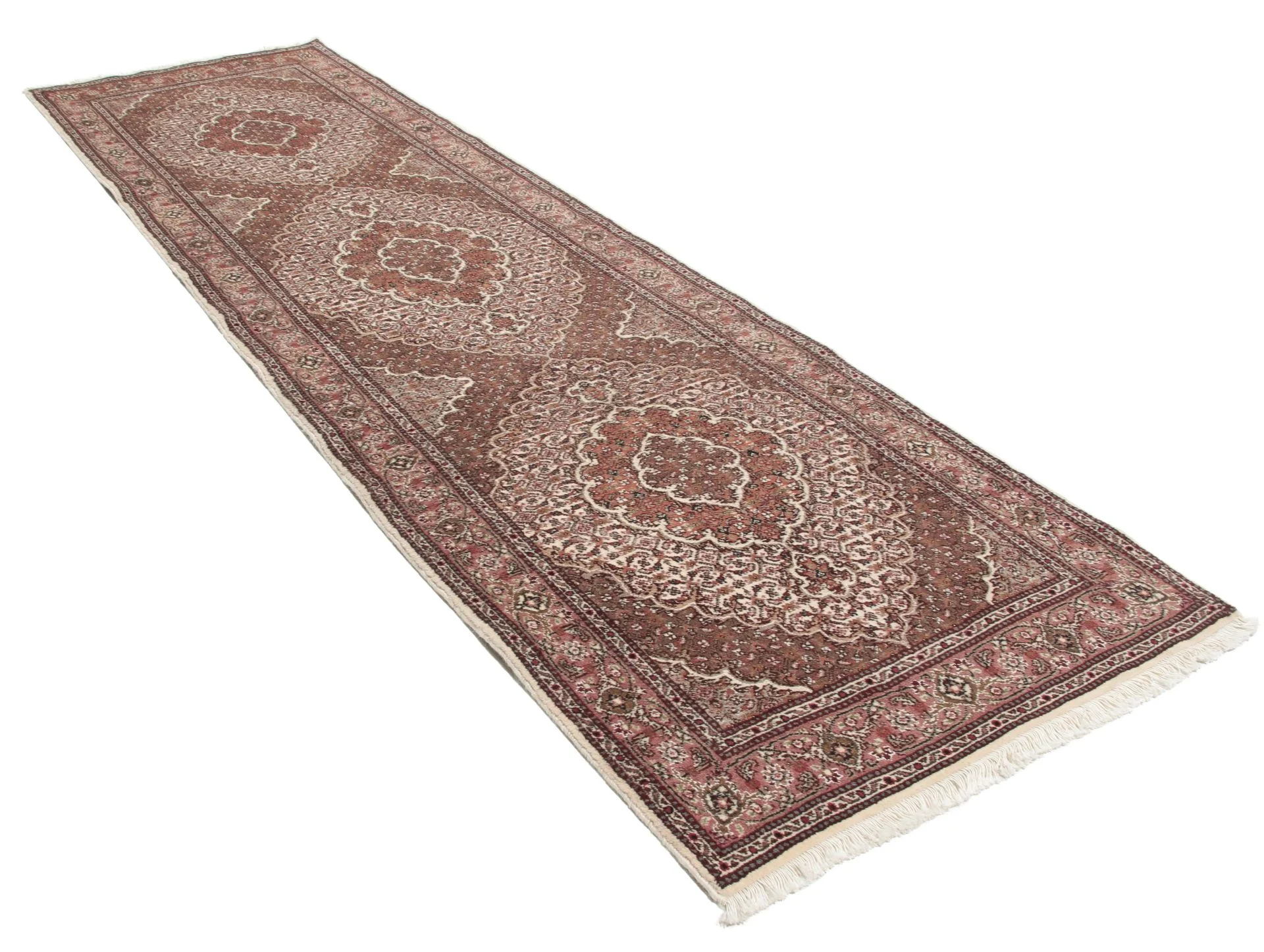Alternative view of Wool & Silk Tabriz Persian Rug 80 × 288 cm, hand-knotted