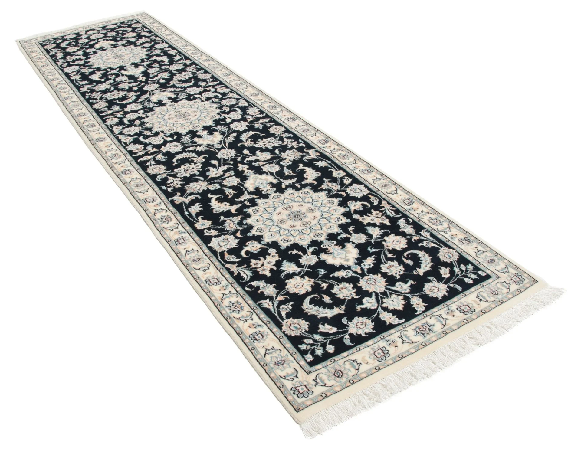 Alternative view of Hand-Knotted Isfahan Persian Rug, 80 × 300 cm, Wool & Silk