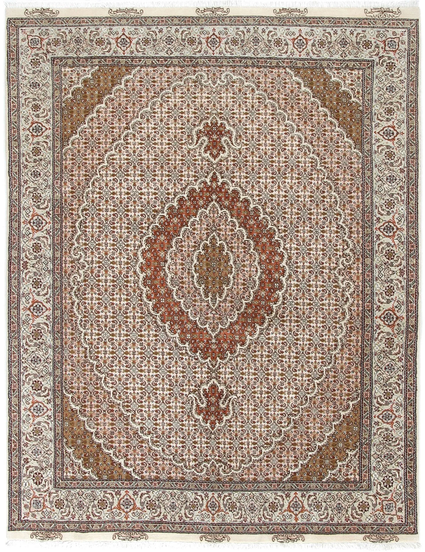 Hand-Knotted Tabriz Persian Rug, 155 × 205 cm, Wool & Silk