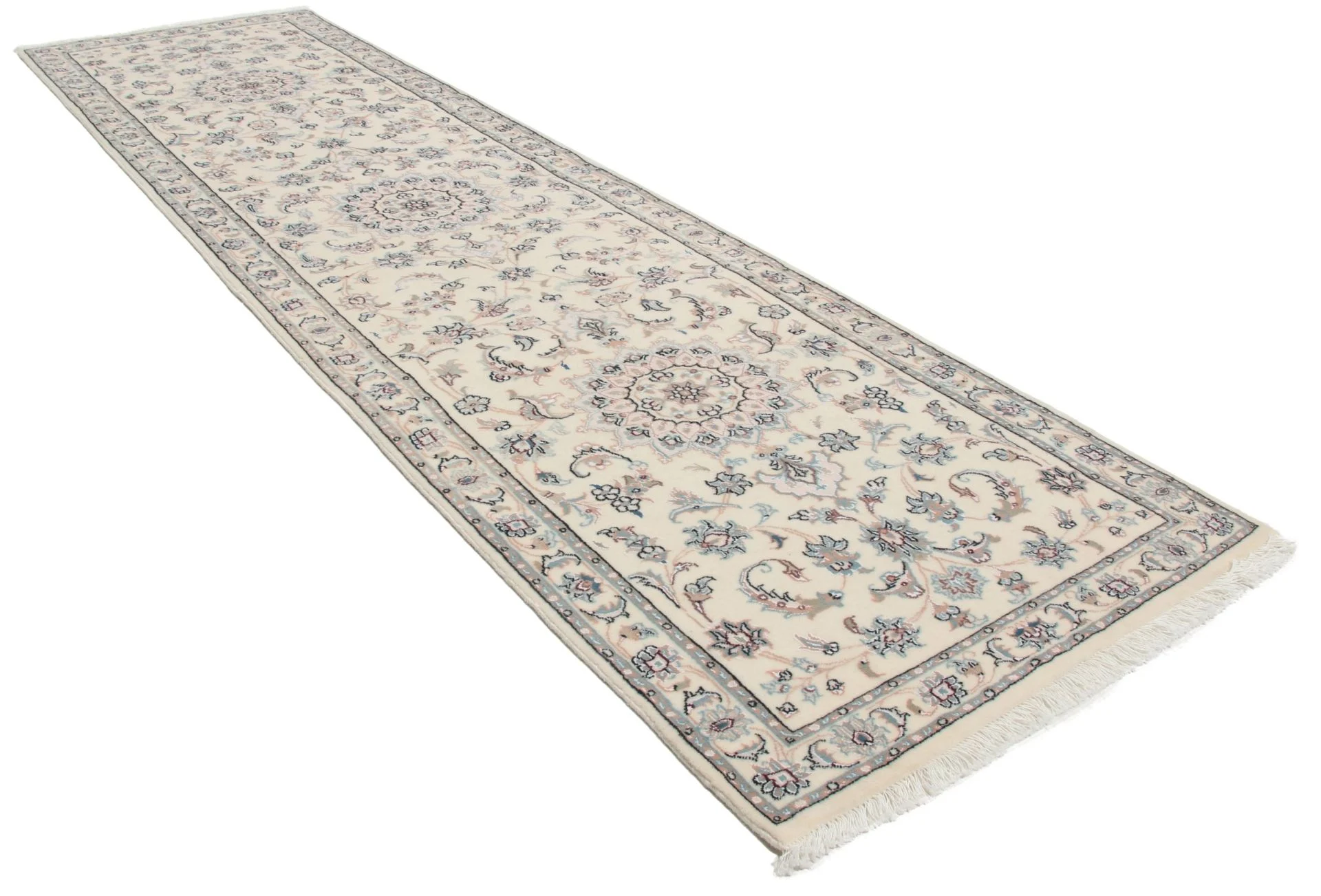 Alternative view of Hand-Knotted Nain Persian Rug, 80 × 300 cm, Wool & Silk