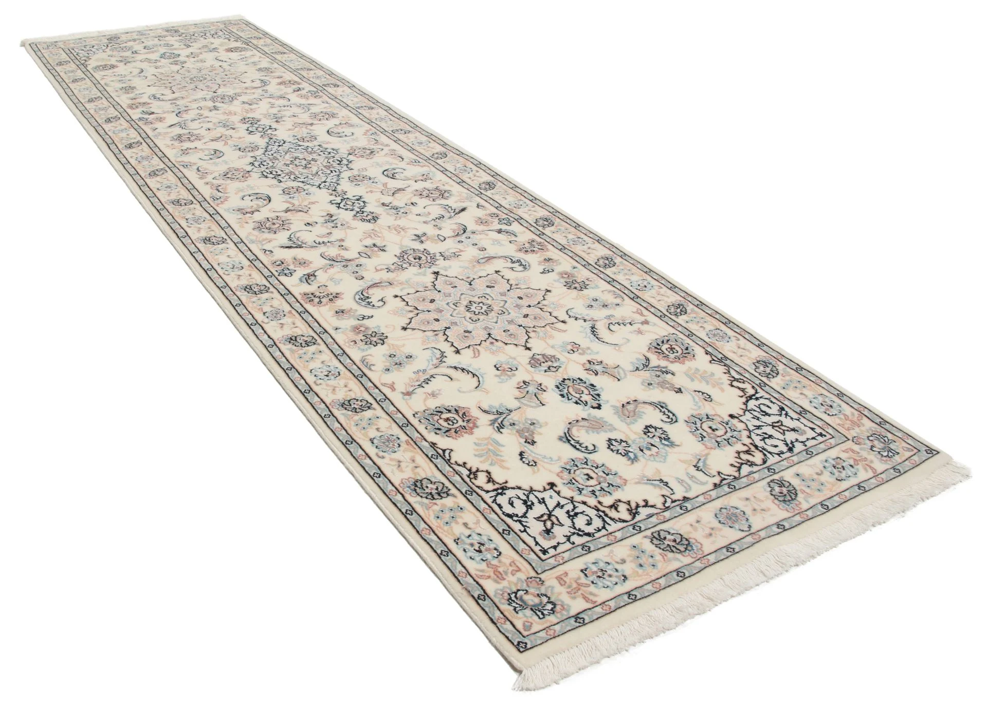 Alternative view of Wool & Silk Persian Rug 80 × 305 cm, hand-knotted