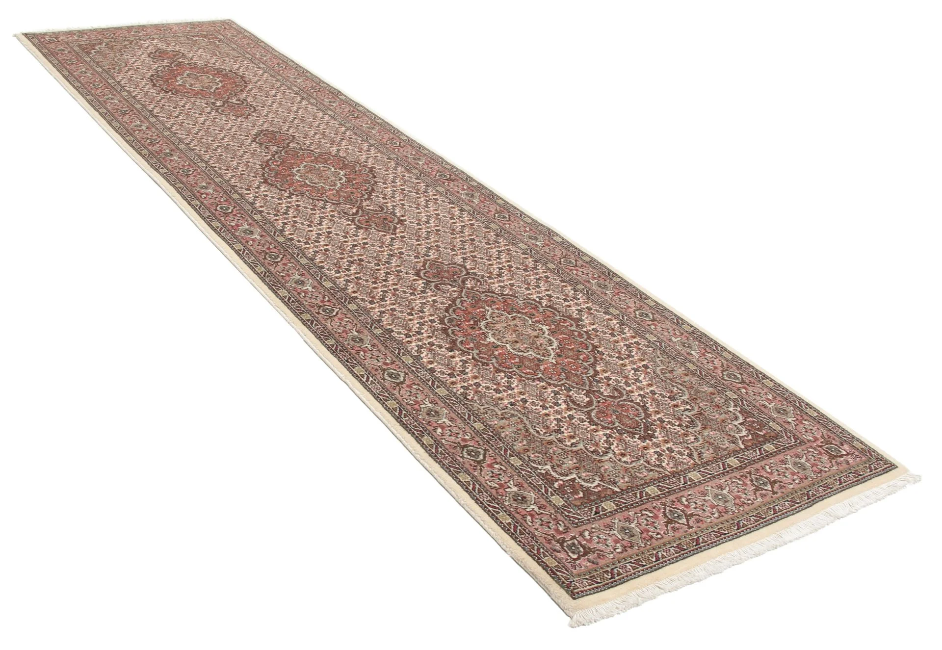 Alternative view of Tabriz Persian Rug 80 × 300 cm in Wool & Silk, hand-knotted
