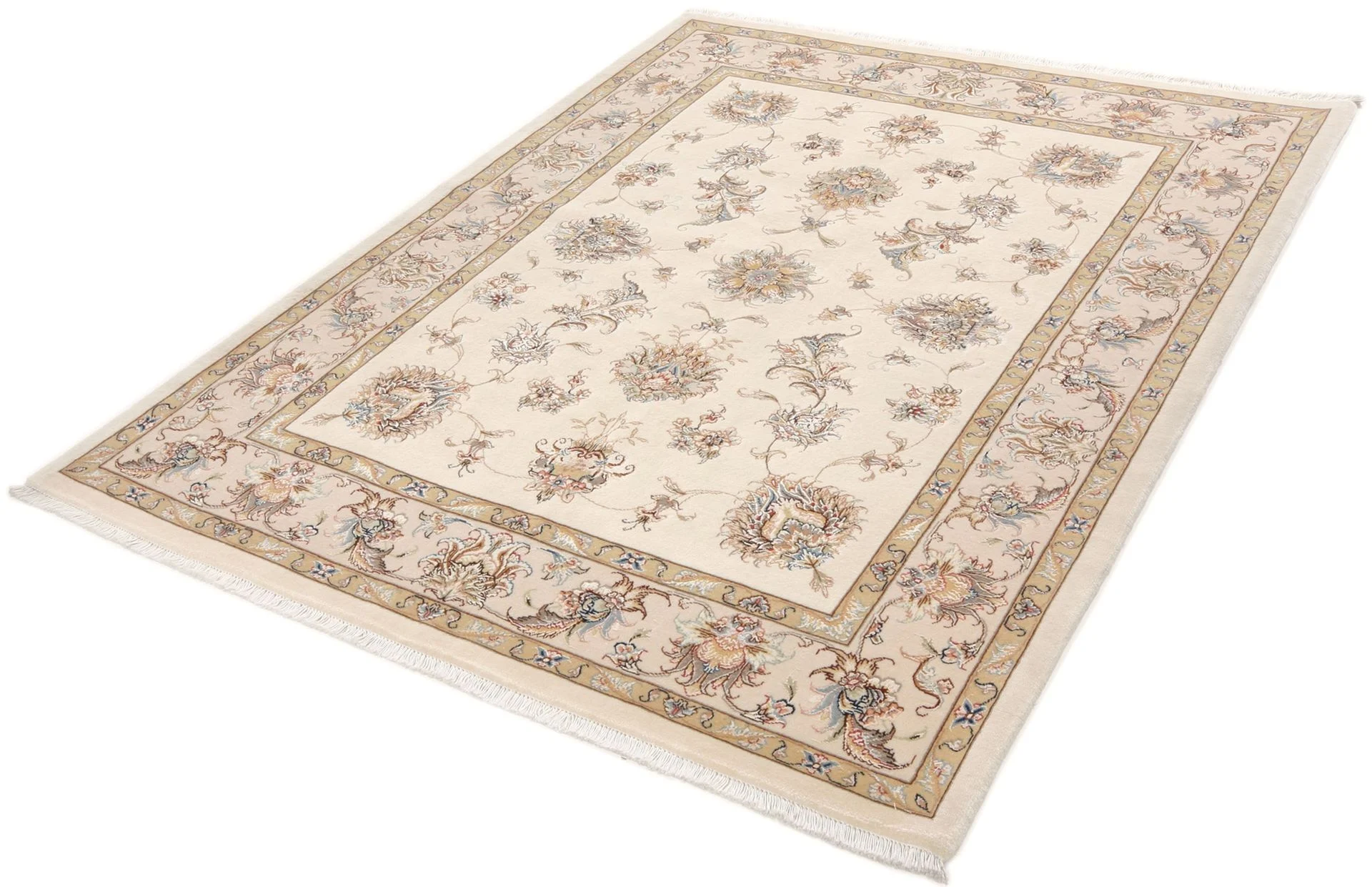 Alternative view of Wool & Silk Tabriz Persian Rug 158 × 200 cm, hand-knotted