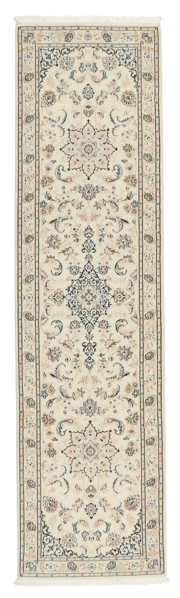 Persian Rug 80 × 300 cm in Wool & Silk, hand-knotted