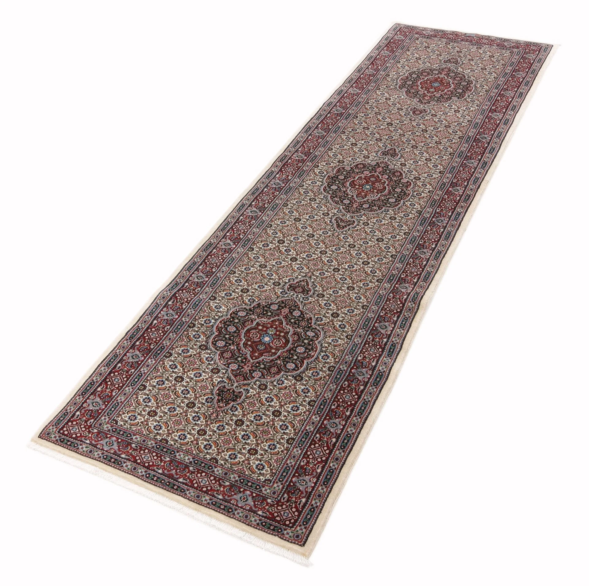 Alternative view of Moud Persian Rug 80 × 297 cm in Wool & Silk, hand-knotted