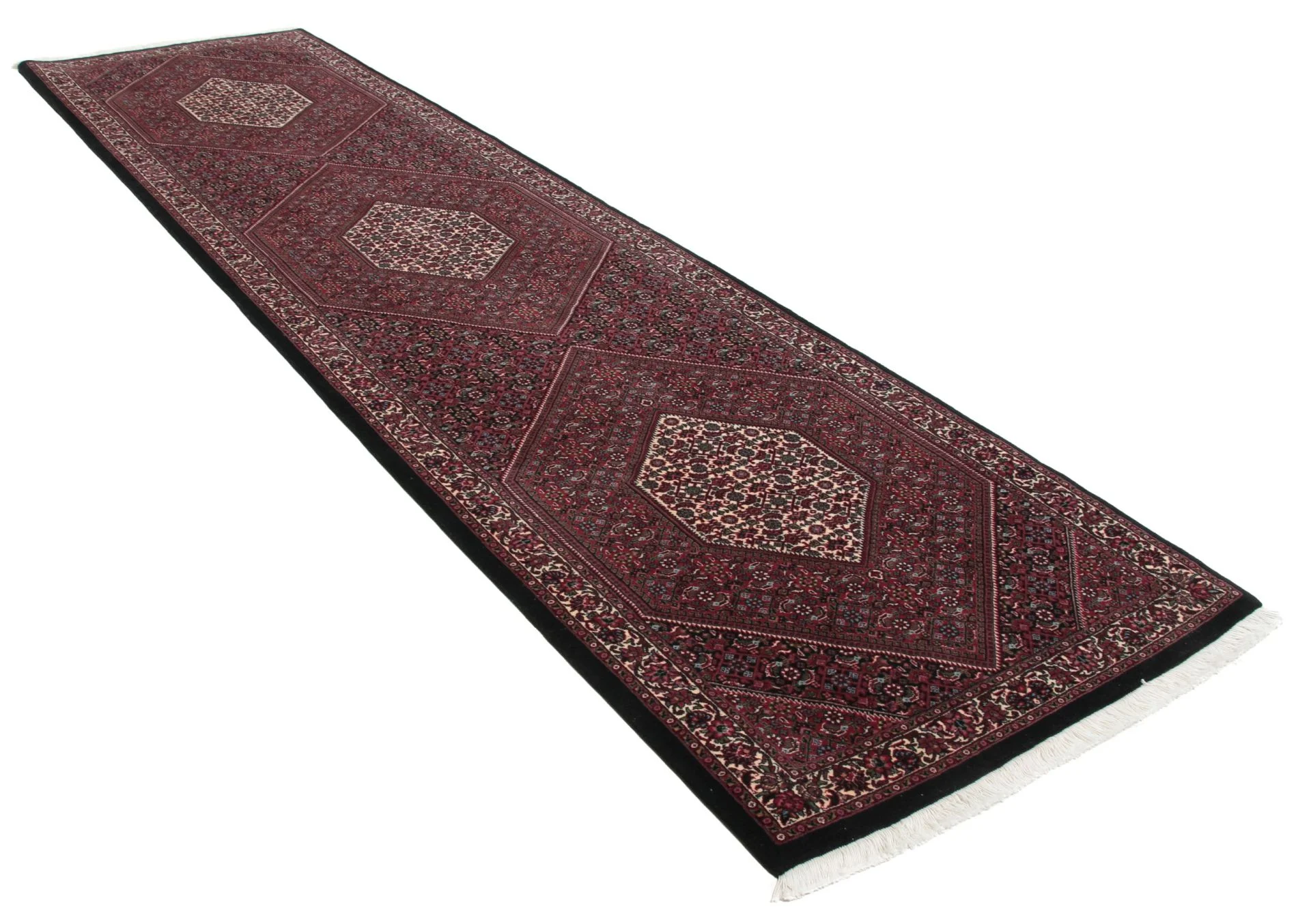 Alternative view of Wool & Silk Bijar Persian Rug 85 × 310 cm, hand-knotted