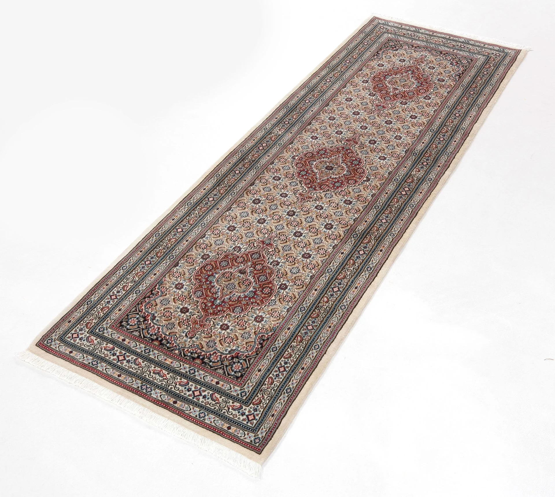 Alternative view of Hand-Knotted Moud Persian Rug, 80 × 253 cm, Wool