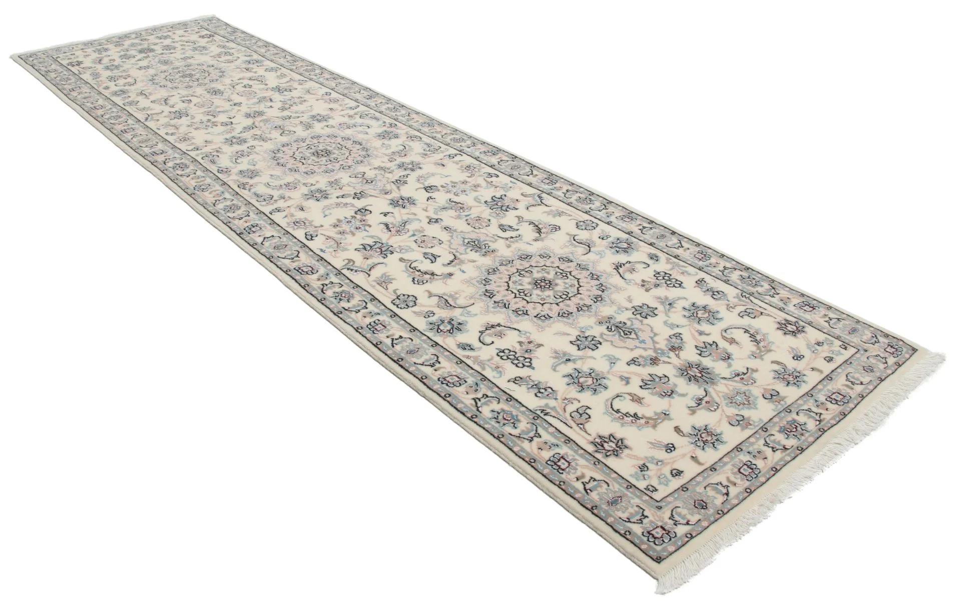 Alternative view of Wool & Silk Persian Rug 80 × 300 cm, hand-knotted