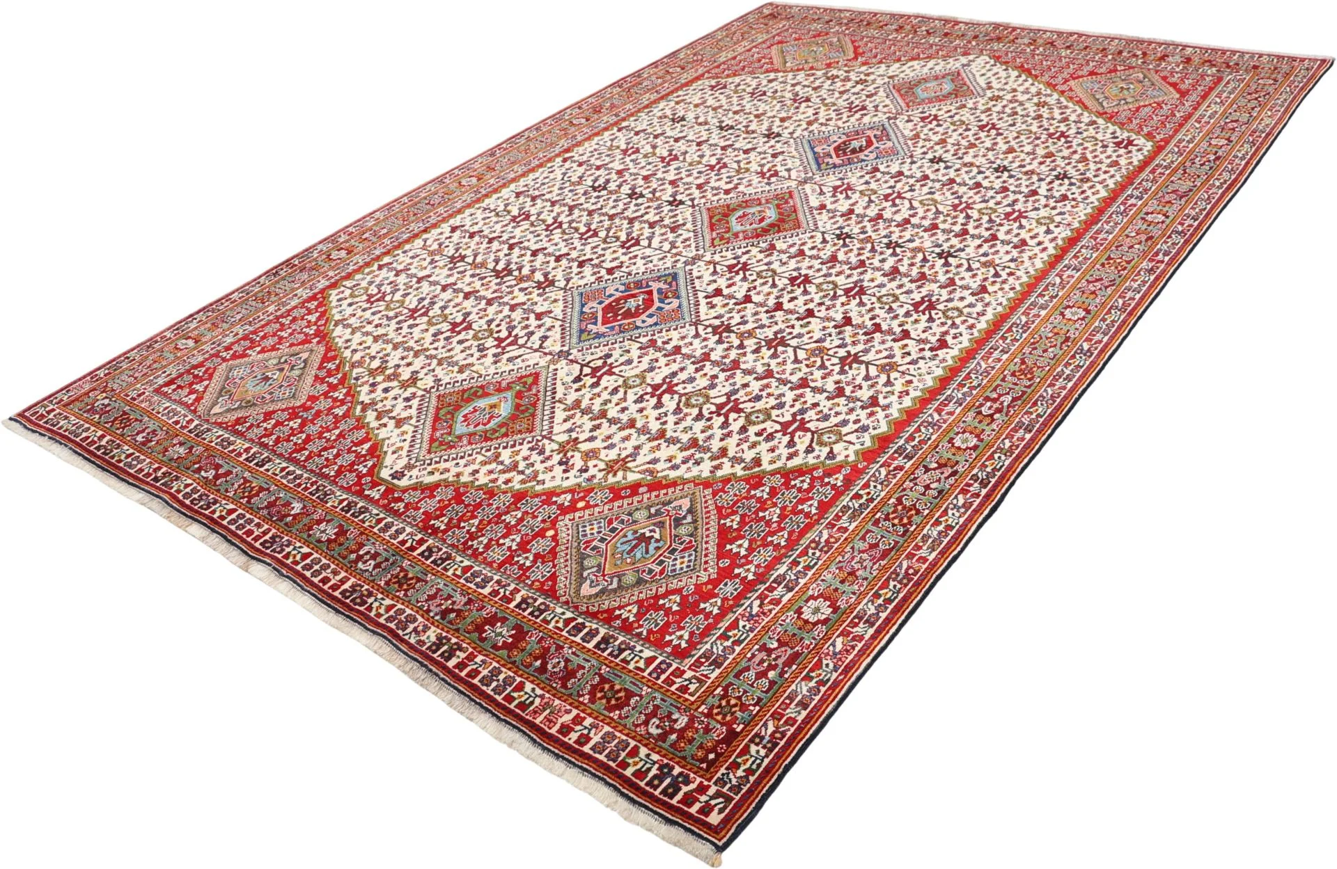 Hand-Knotted Qashqai Persian Rug, 205 × 308 cm, Wool - Image 3