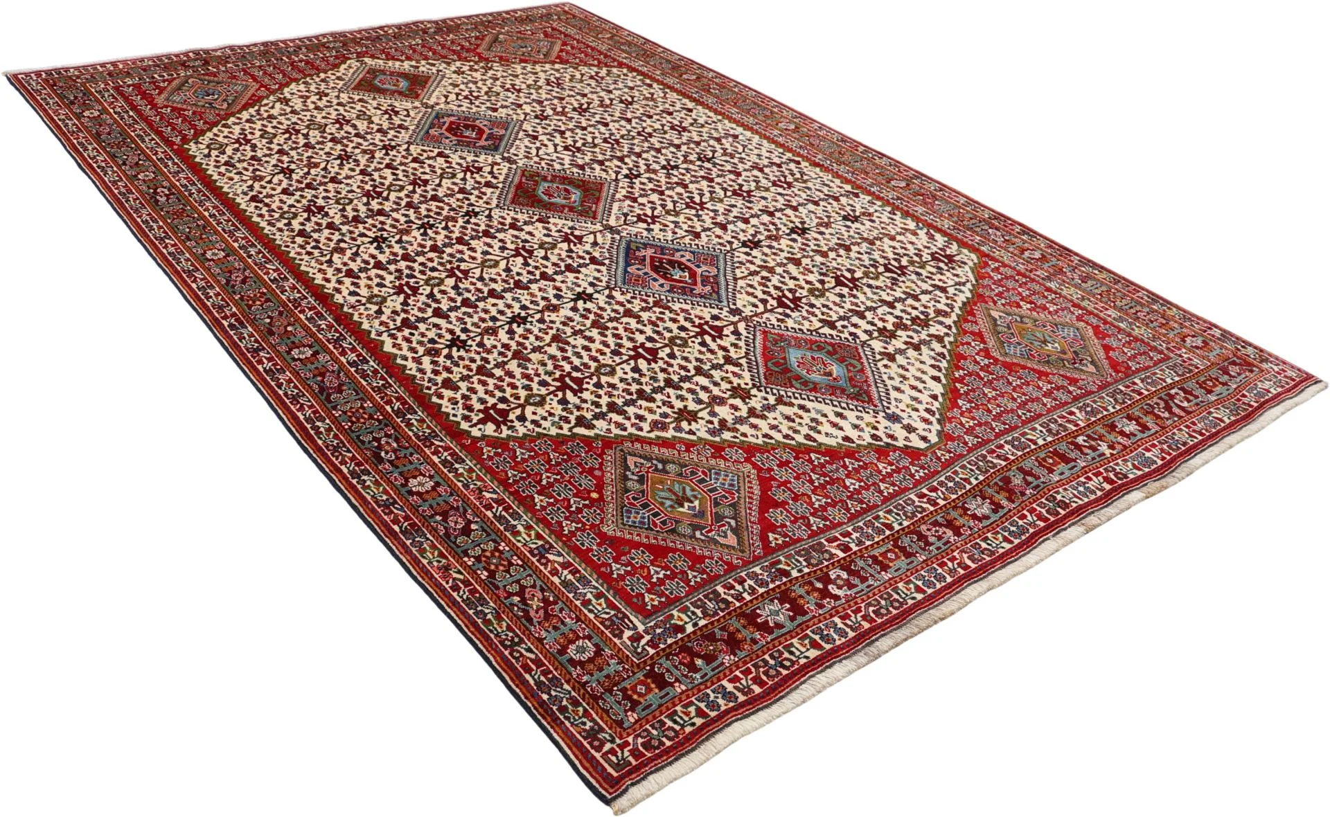 Hand-Knotted Qashqai Persian Rug, 205 × 308 cm, Wool - Image 4