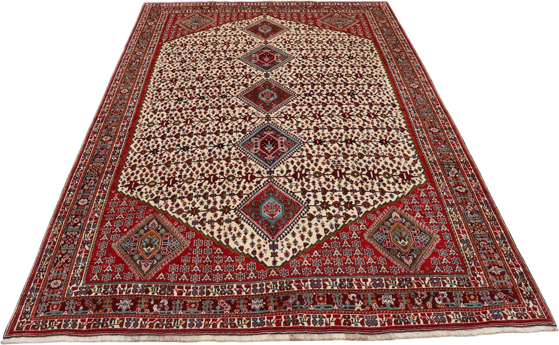 Hand-Knotted Qashqai Persian Rug, 205 × 308 cm, Wool - Image 7
