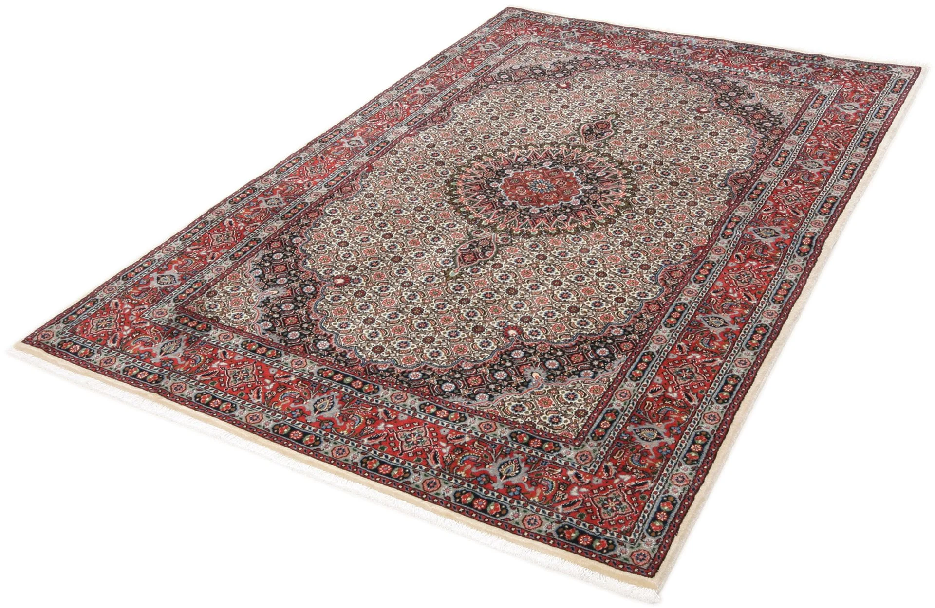 Alternative view of Hand-Knotted Moud Persian Rug, 140 × 220 cm, Wool & Silk