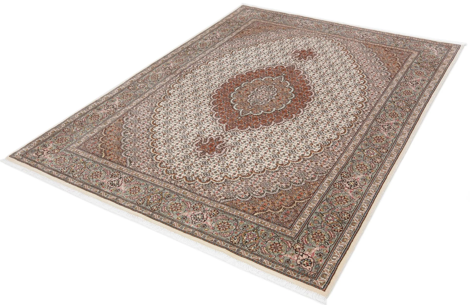 Alternative view of Tabriz Persian Rug 146 × 205 cm in Wool & Silk, hand-knotted