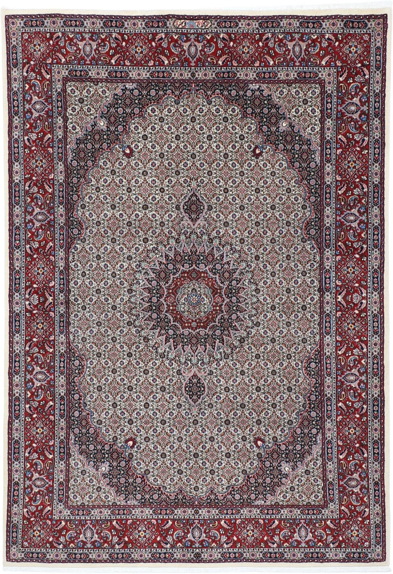 Hand-Knotted Moud Persian Rug, 166 × 236 cm, Wool & Silk