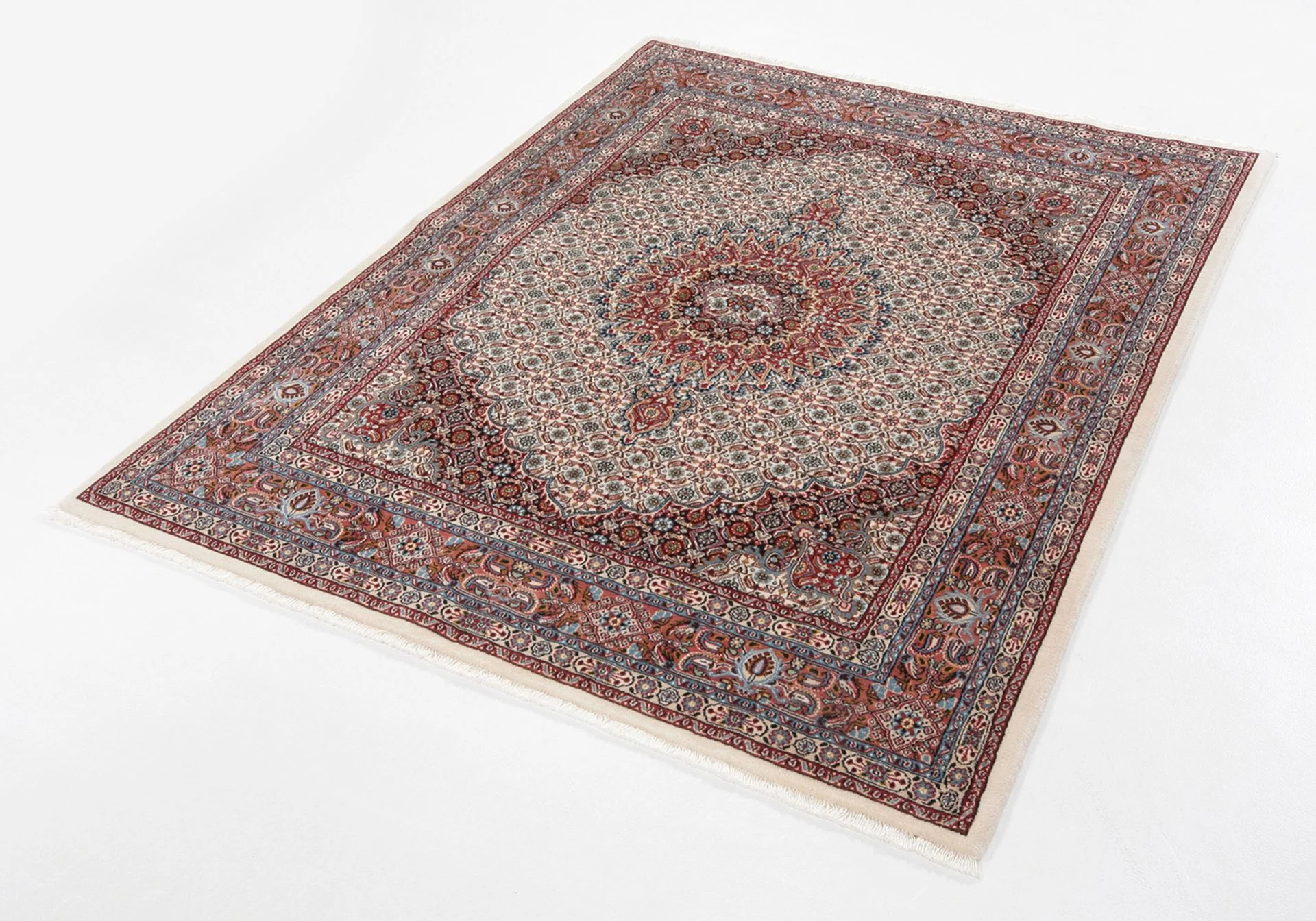 Alternative view of Hand-Knotted Moud Persian Rug, 150 × 195 cm, Wool & Silk