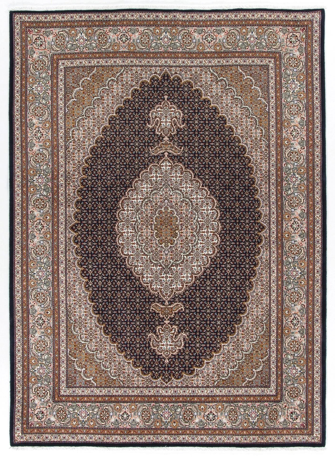 Wool & Silk Tabriz Persian Rug 153 × 212 cm, hand-knotted