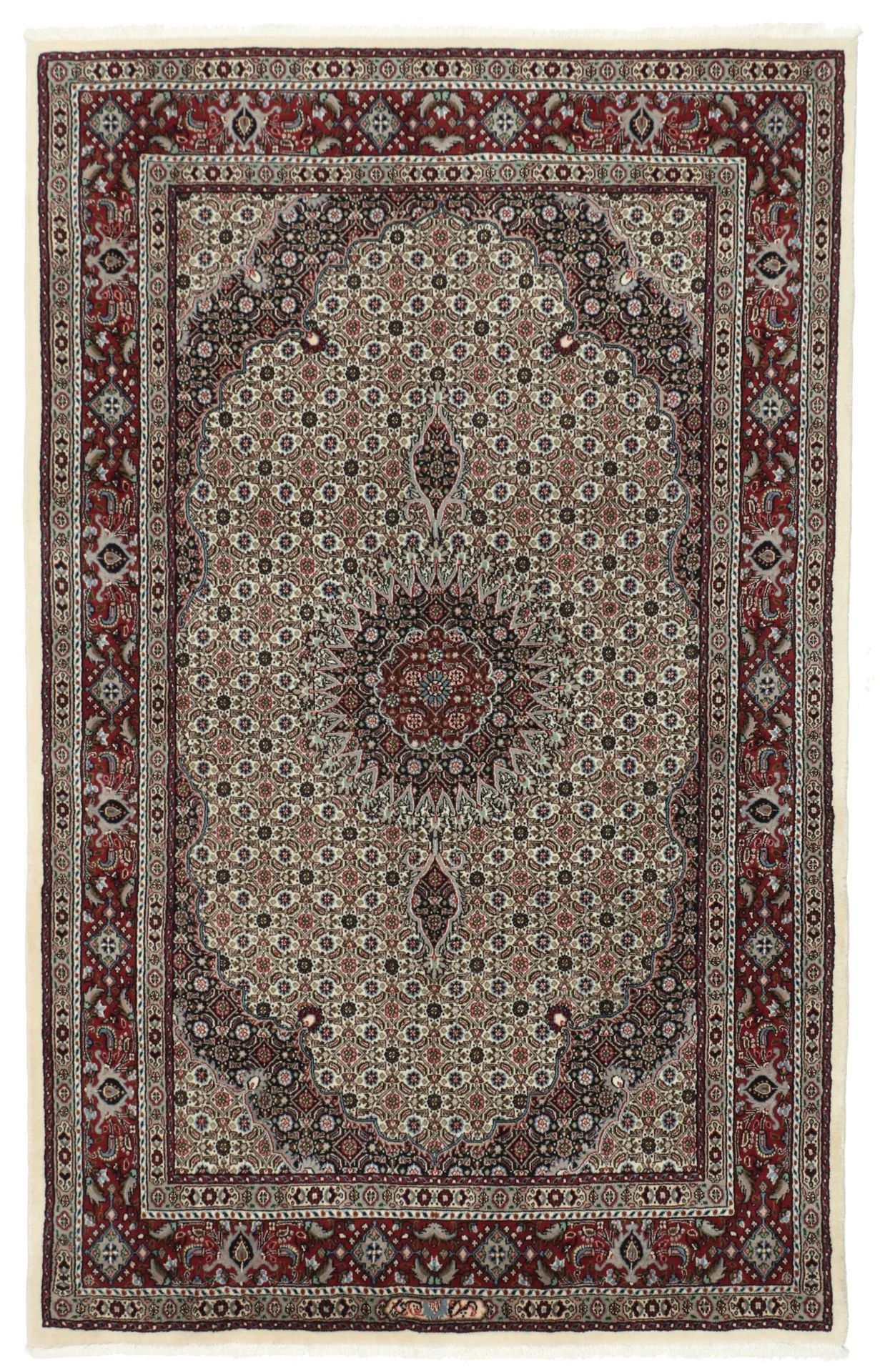 Wool & Silk Moud Persian Rug 140 × 217 cm, hand-knotted
