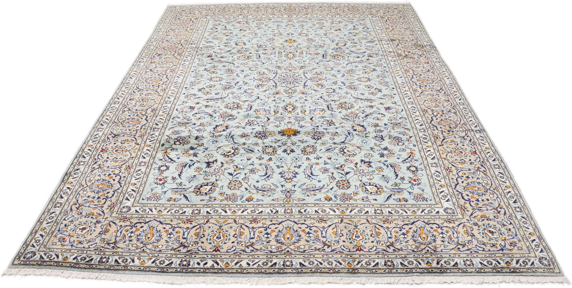 Alternative view of Kashan Persian Rug 240 × 368 cm in Wool, hand-knotted