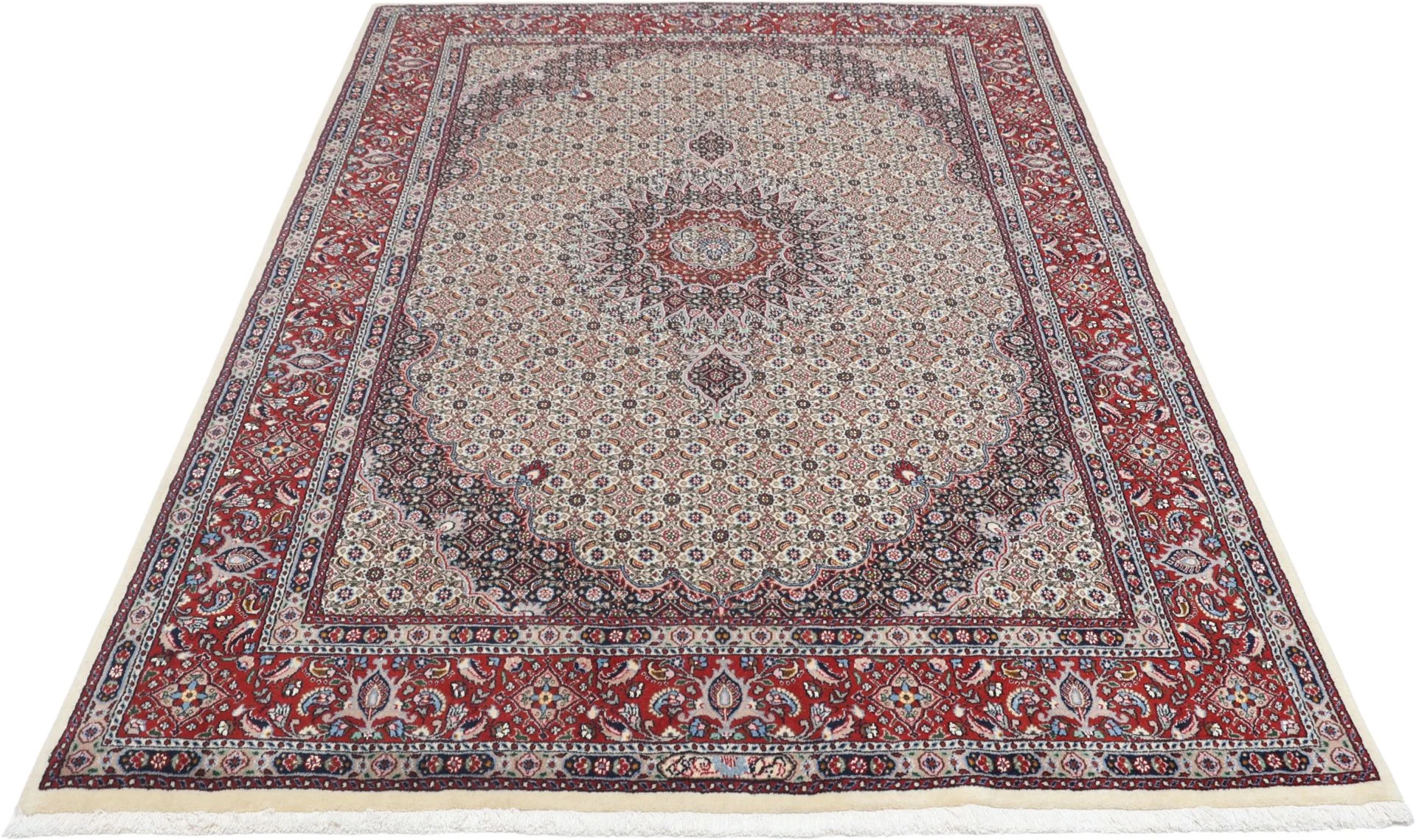 Alternative view of Hand-Knotted Moud Persian Rug, 166 × 236 cm, Wool & Silk