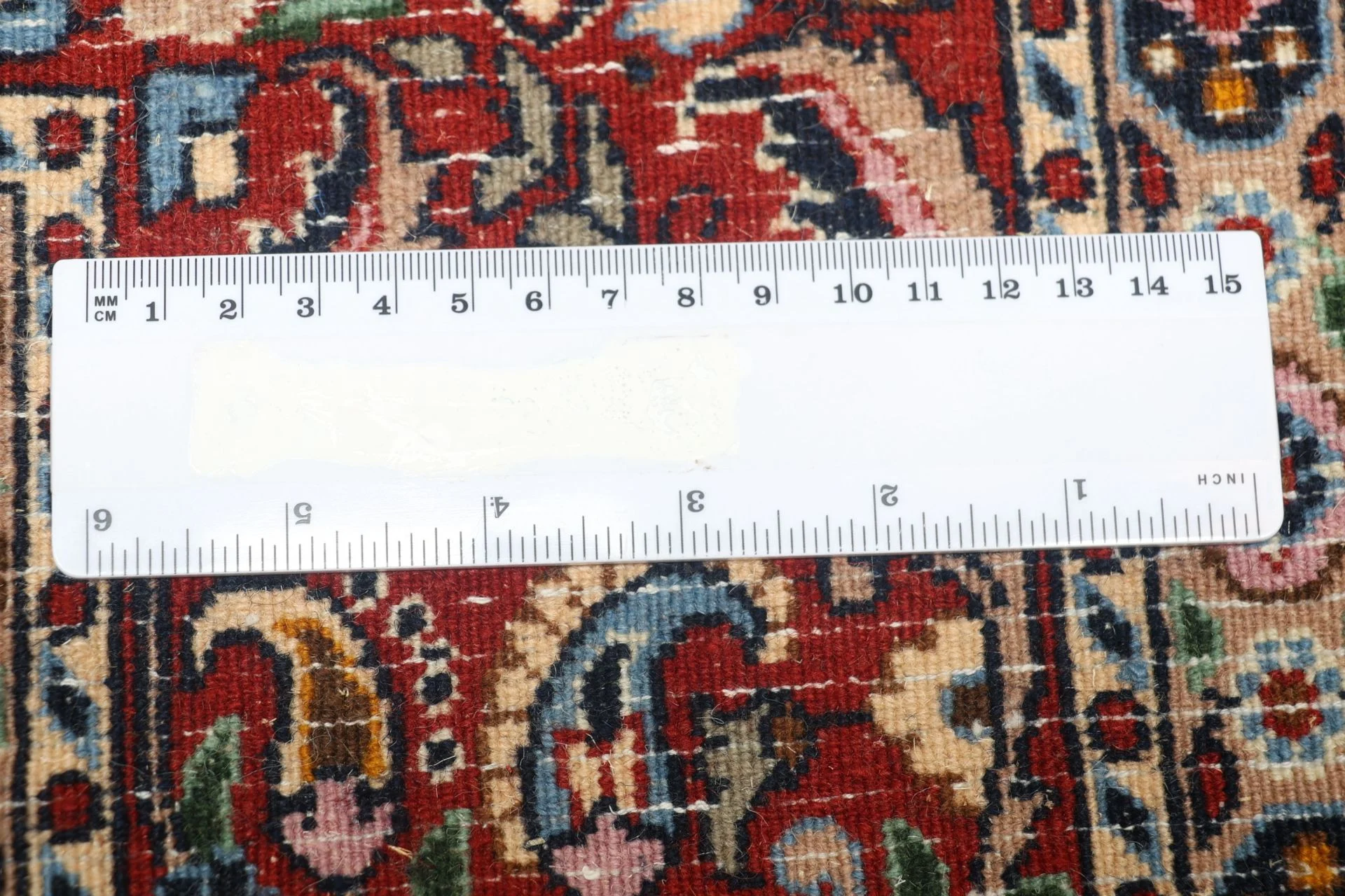 Hand-Knotted Moud Persian Rug, 166 × 236 cm, Wool & Silk - Image 11
