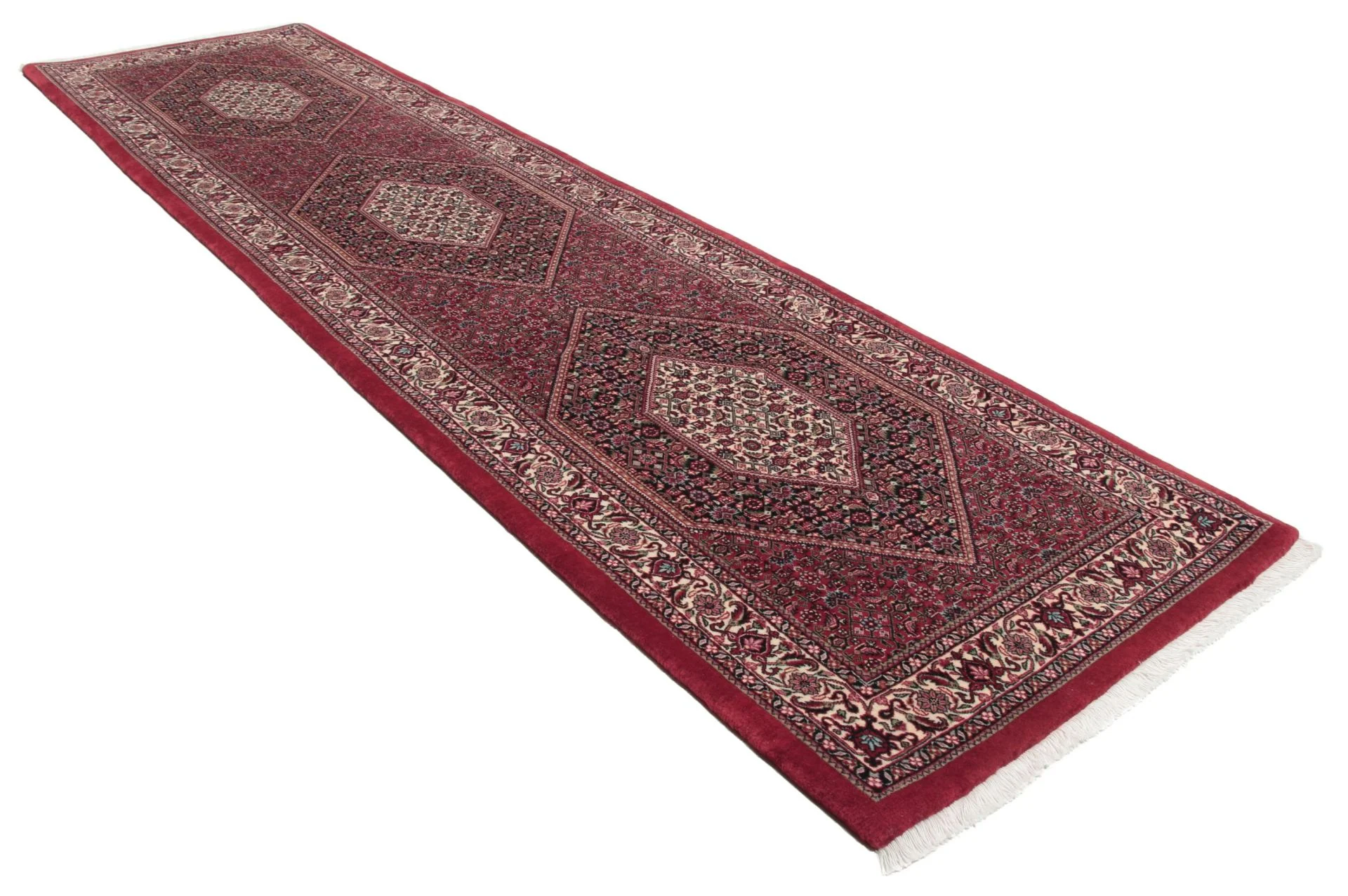 Alternative view of Wool & Silk Bijar Persian Rug 85 × 330 cm, hand-knotted