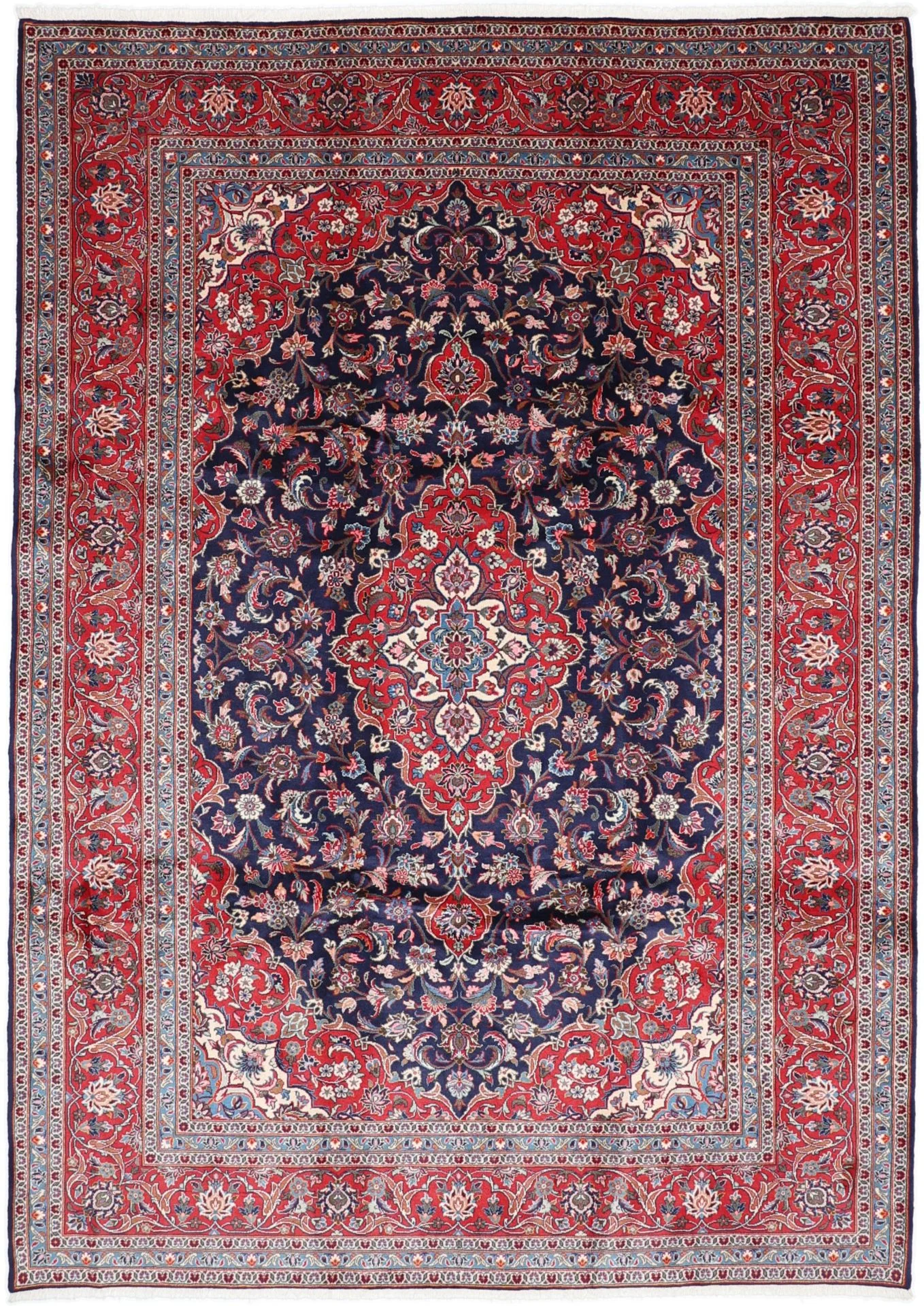 Wool Kashan Persian Rug 243 × 345 cm, hand-knotted