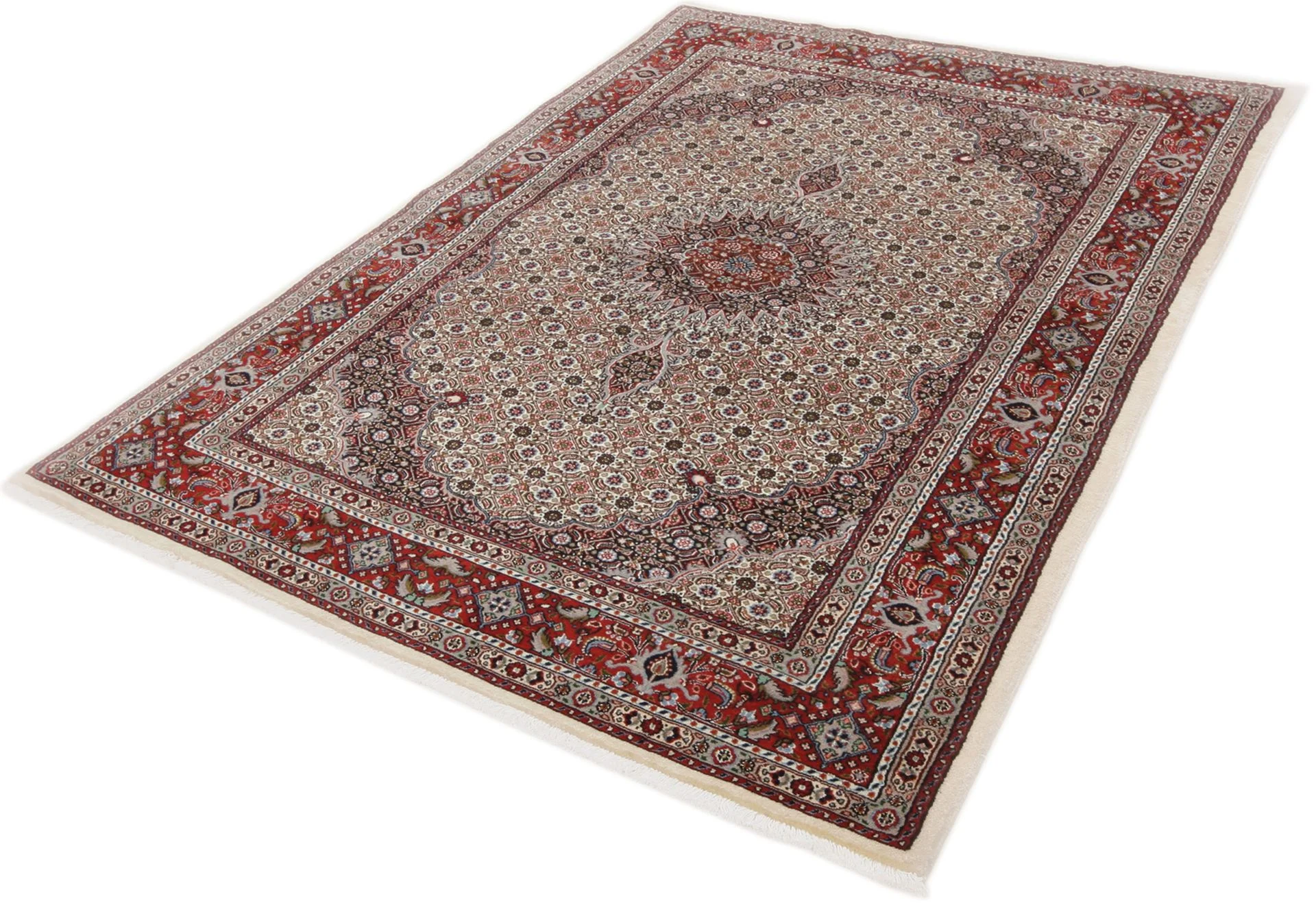 Alternative view of Wool & Silk Moud Persian Rug 140 × 217 cm, hand-knotted