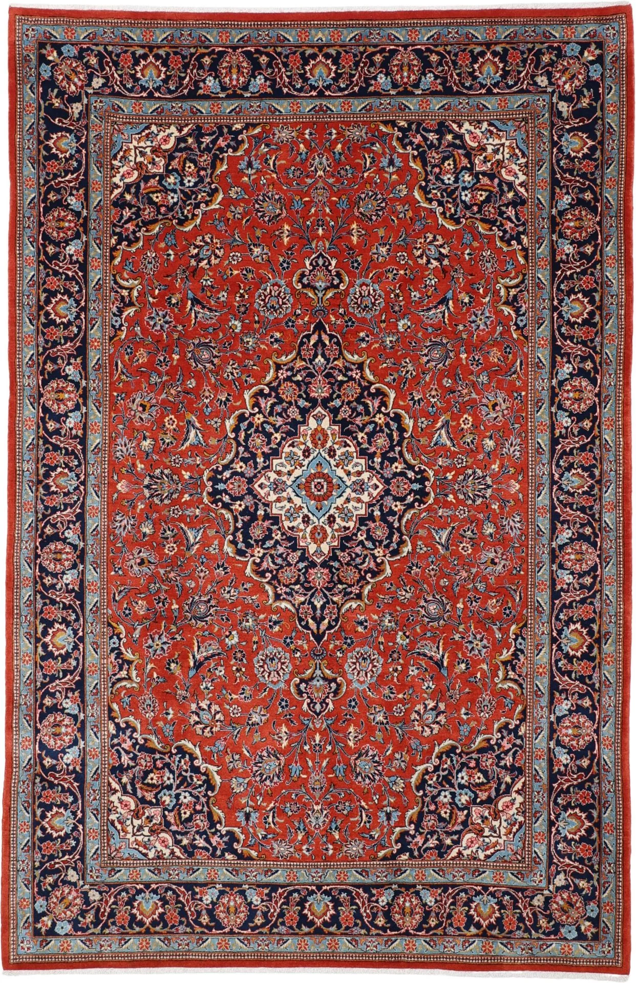 Wool Kashan Persian Rug 200 × 310 cm, hand-knotted