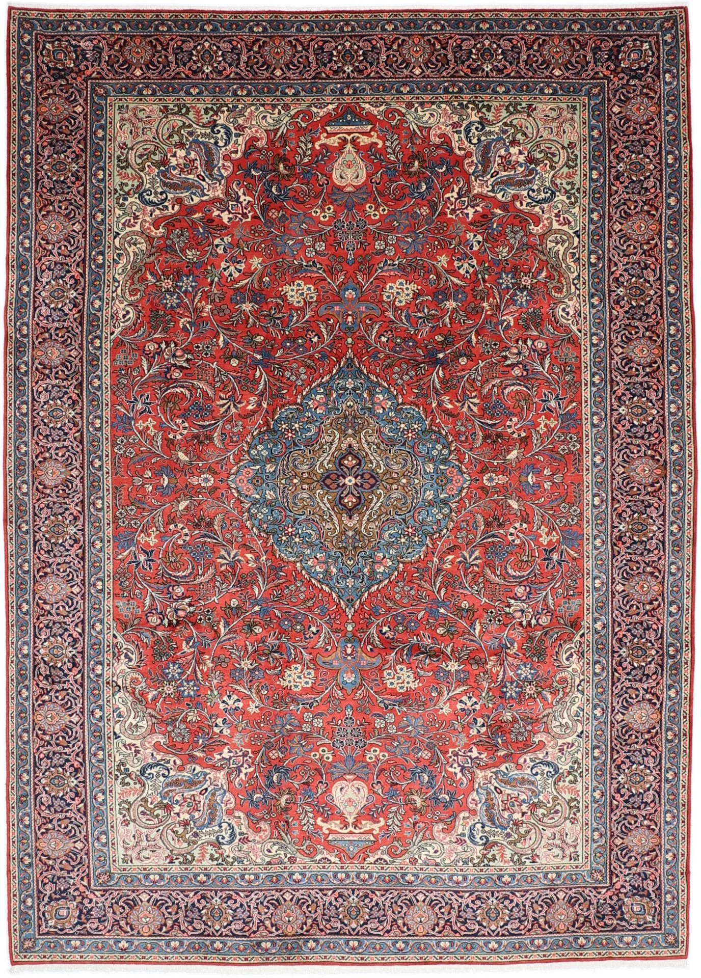 Hand-Knotted Sarouk Persian Rug, 265 × 366 cm, Wool