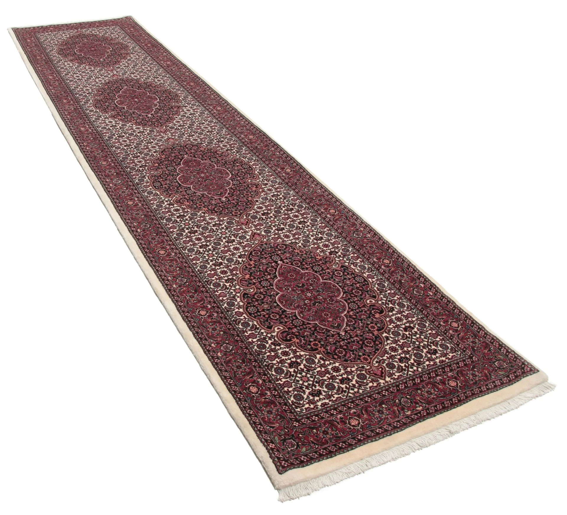 Alternative view of Hand-Knotted Bijar Persian Rug, 92 × 400 cm, Wool & Silk