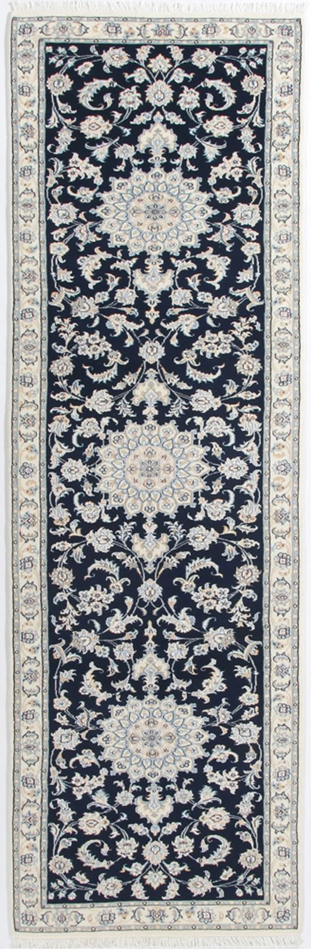 Wool & Silk Persian Rug 80 × 300 cm, hand-knotted