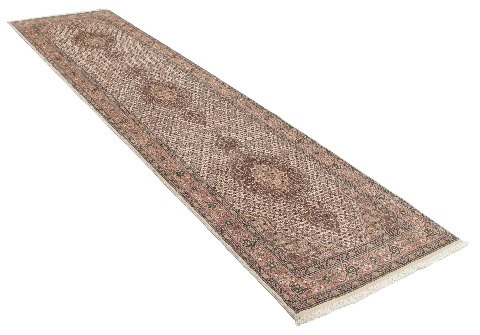 Alternative view of Tabriz Persian Rug 83 × 322 cm in Wool & Silk, hand-knotted