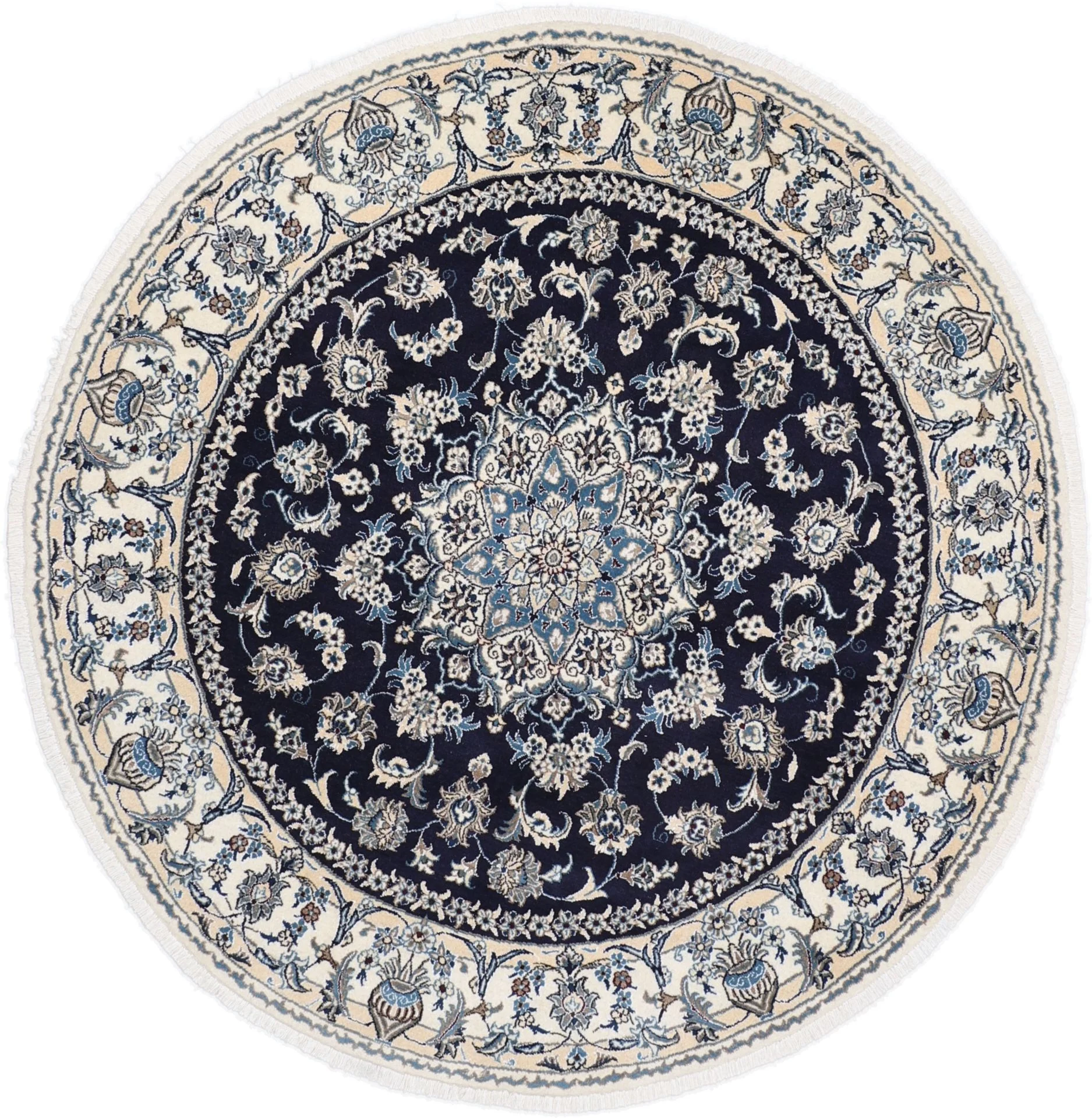 Hand-Knotted Nain Persian Rug, 198 × 198 cm, Wool