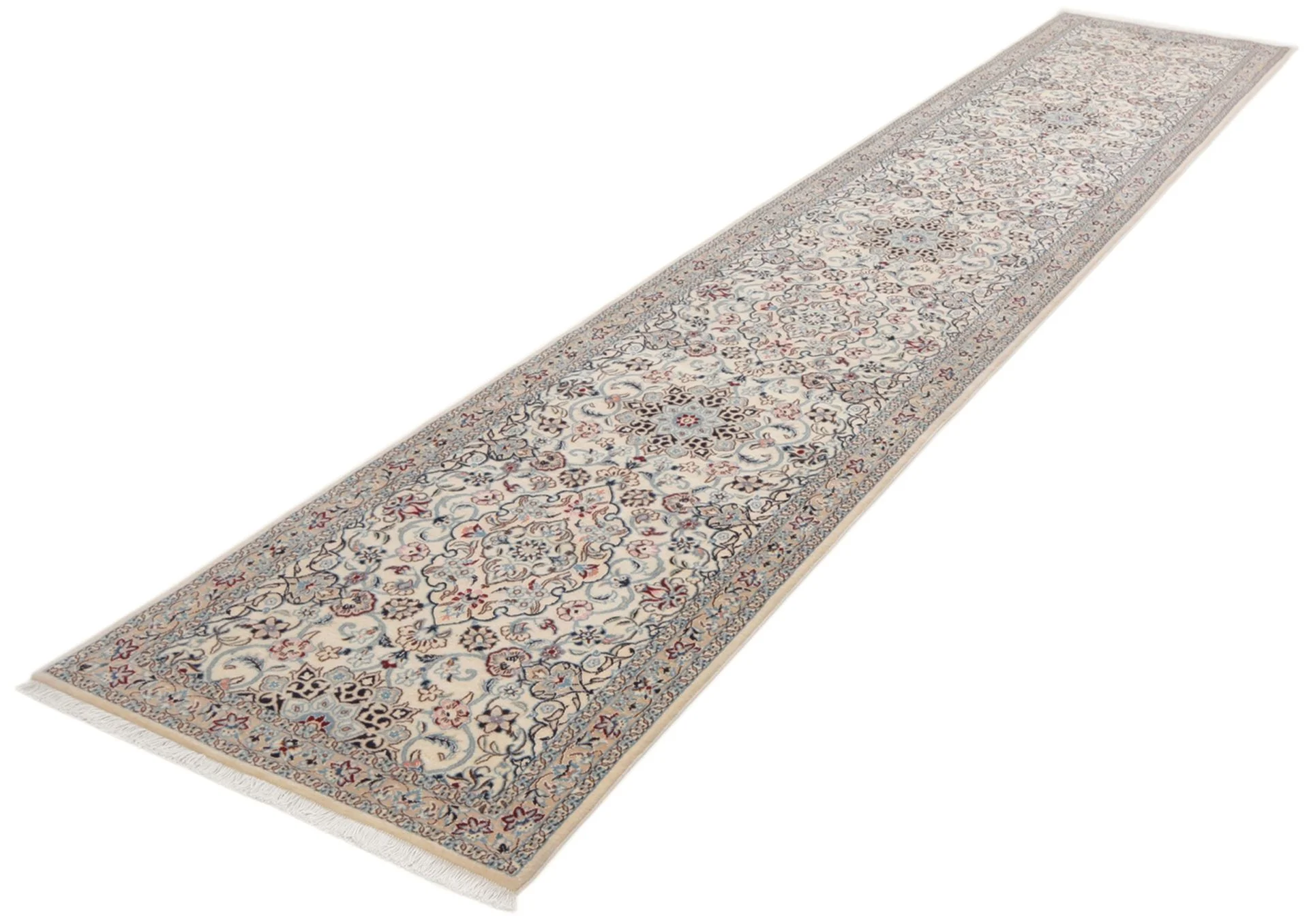 Alternative view of Hand-Knotted Nain Persian Rug, 80 × 420 cm, Wool & Silk