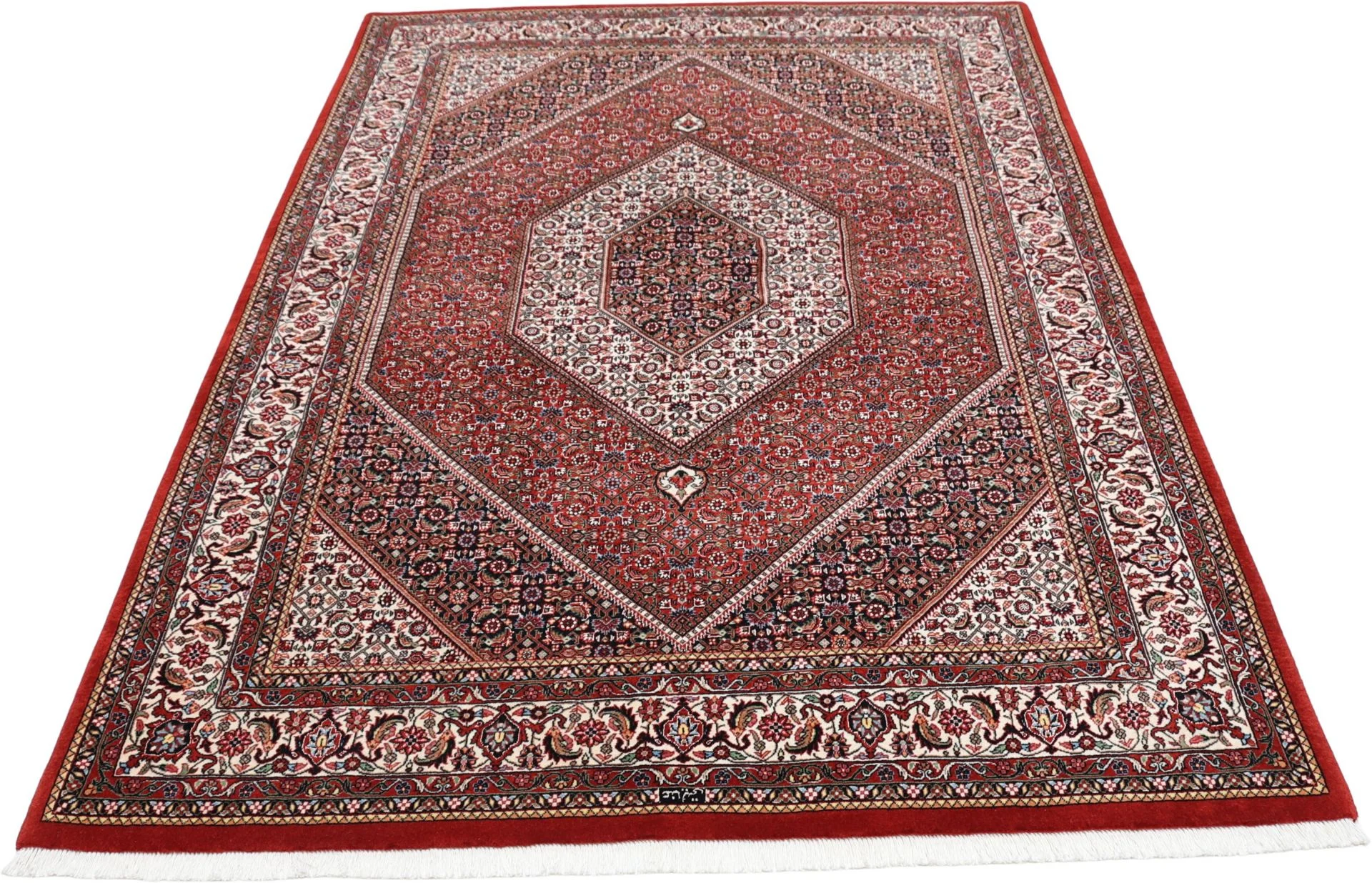 Alternative view of Hand-Knotted Bijar Persian Rug, 155 × 222 cm, Wool & Silk