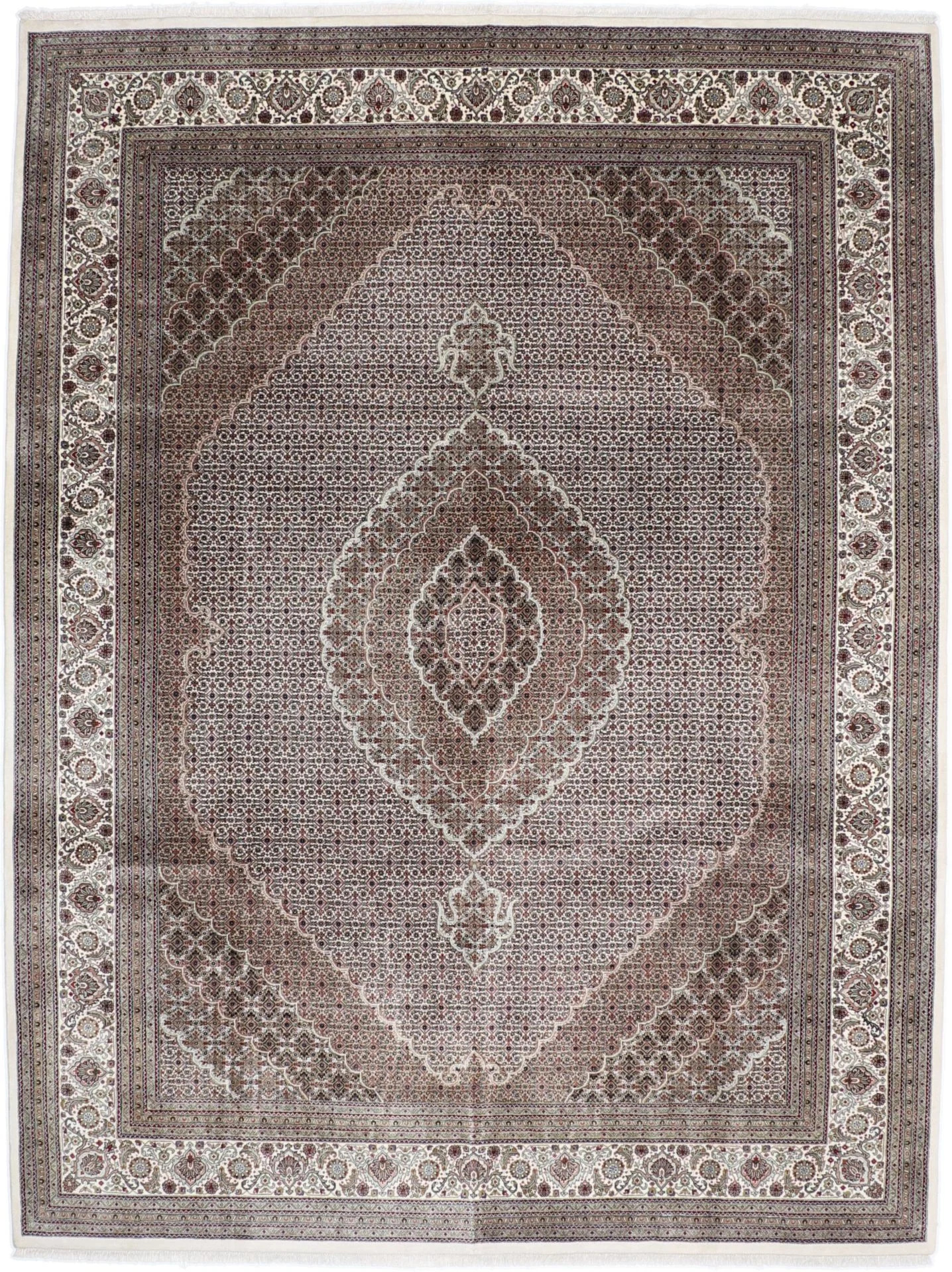 Wool Tabriz Indian Rug 298 × 396 cm, hand-knotted
