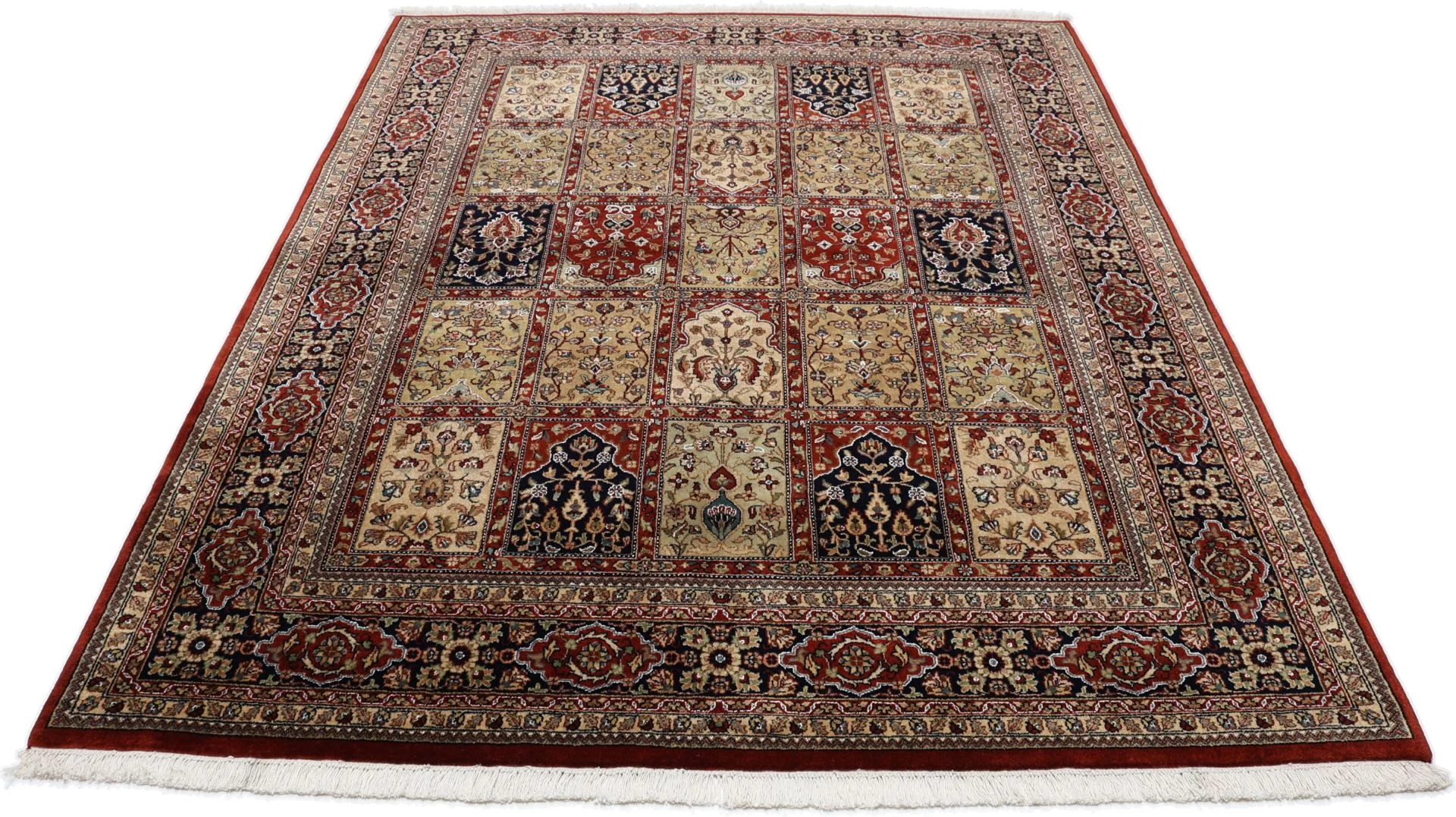 Alternative view of Hand-Knotted Qom Indian Rug, 196 × 254 cm, Wool & Silk