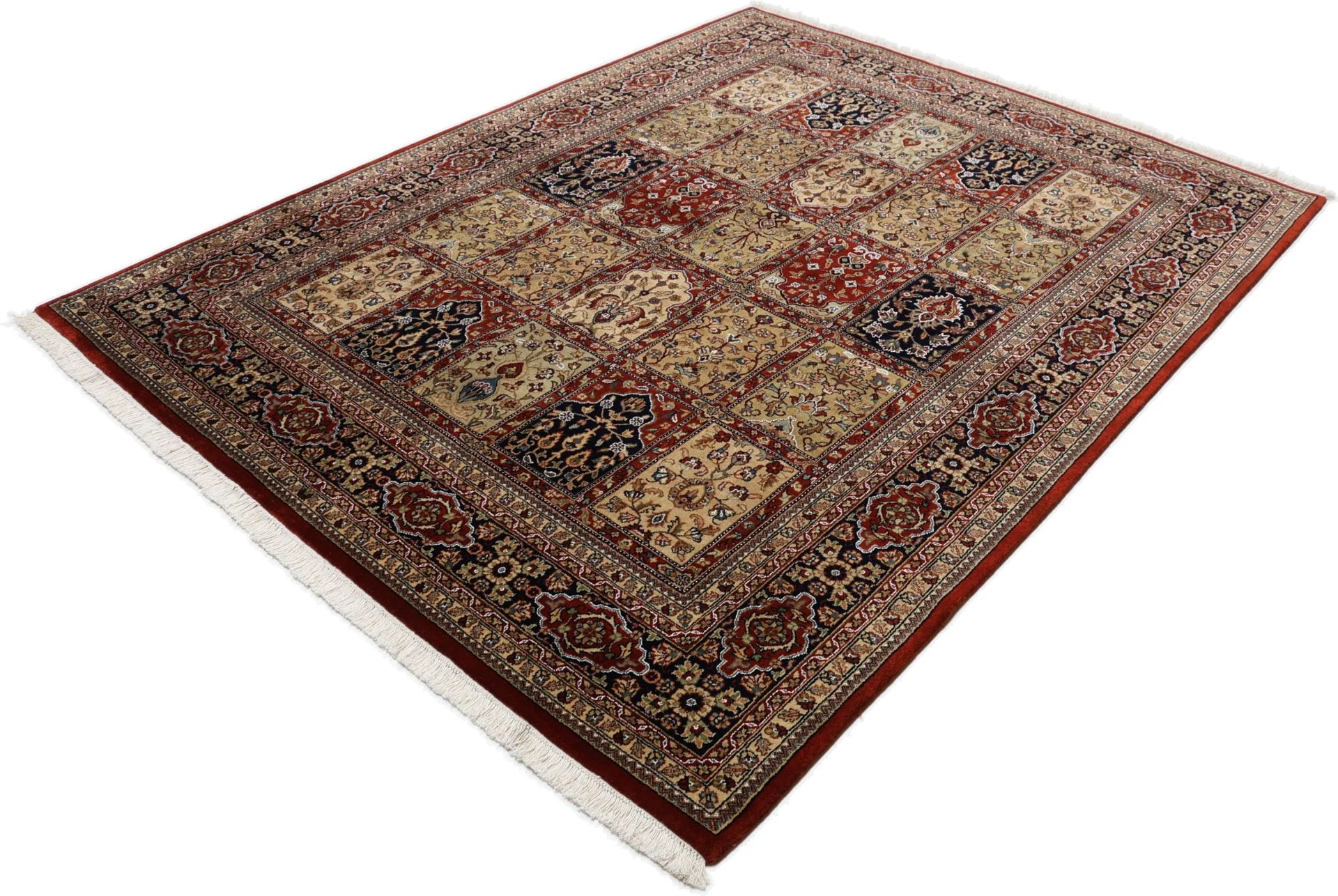 Hand-Knotted Qom Indian Rug, 196 × 254 cm, Wool & Silk - Image 3