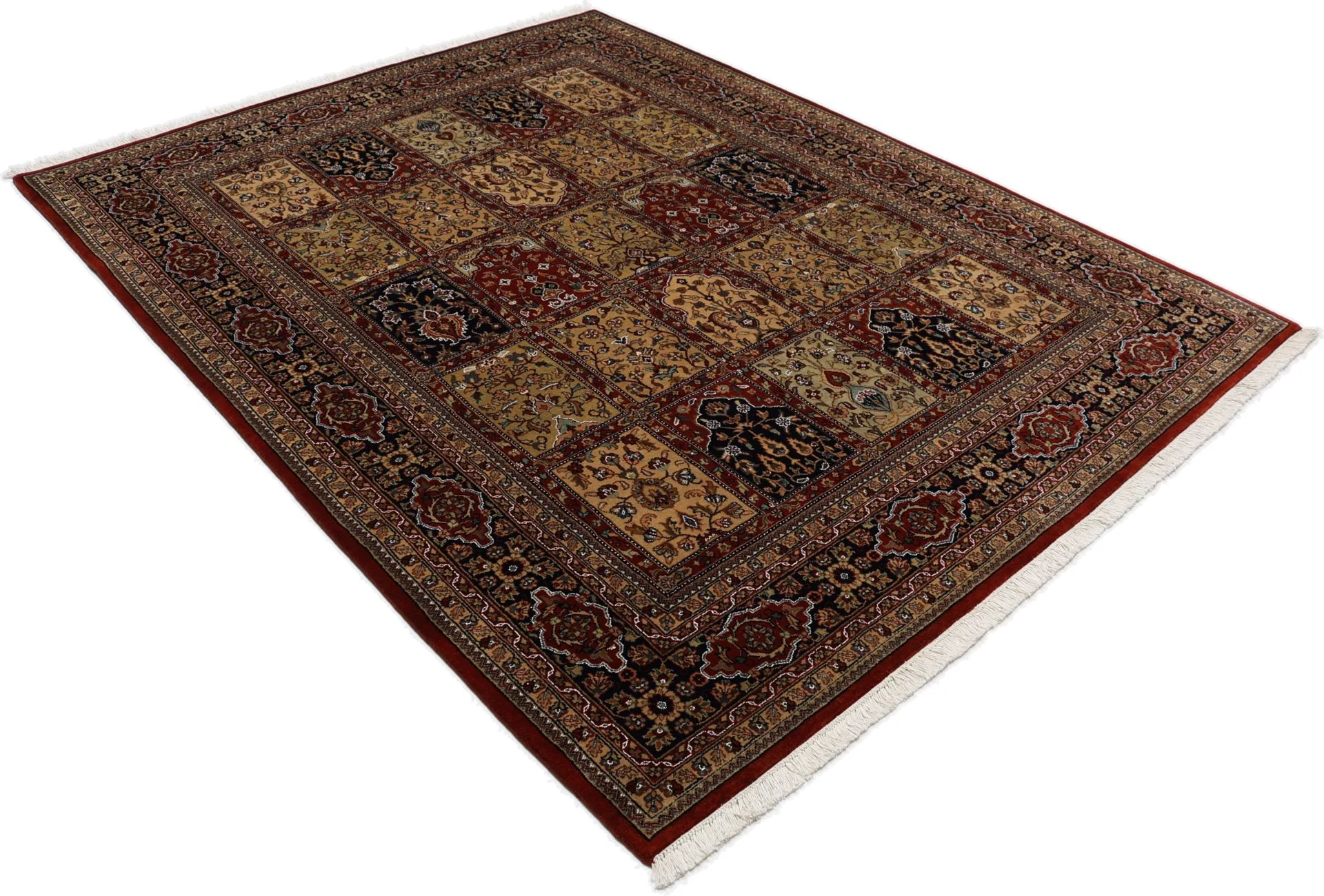 Hand-Knotted Qom Indian Rug, 196 × 254 cm, Wool & Silk - Image 4