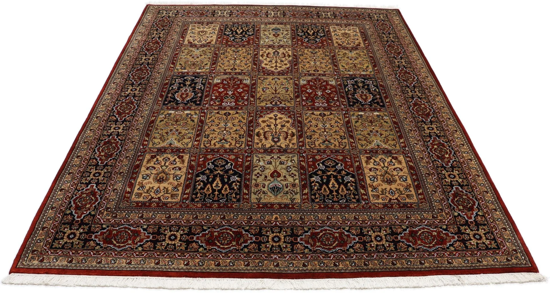 Hand-Knotted Qom Indian Rug, 196 × 254 cm, Wool & Silk - Image 8
