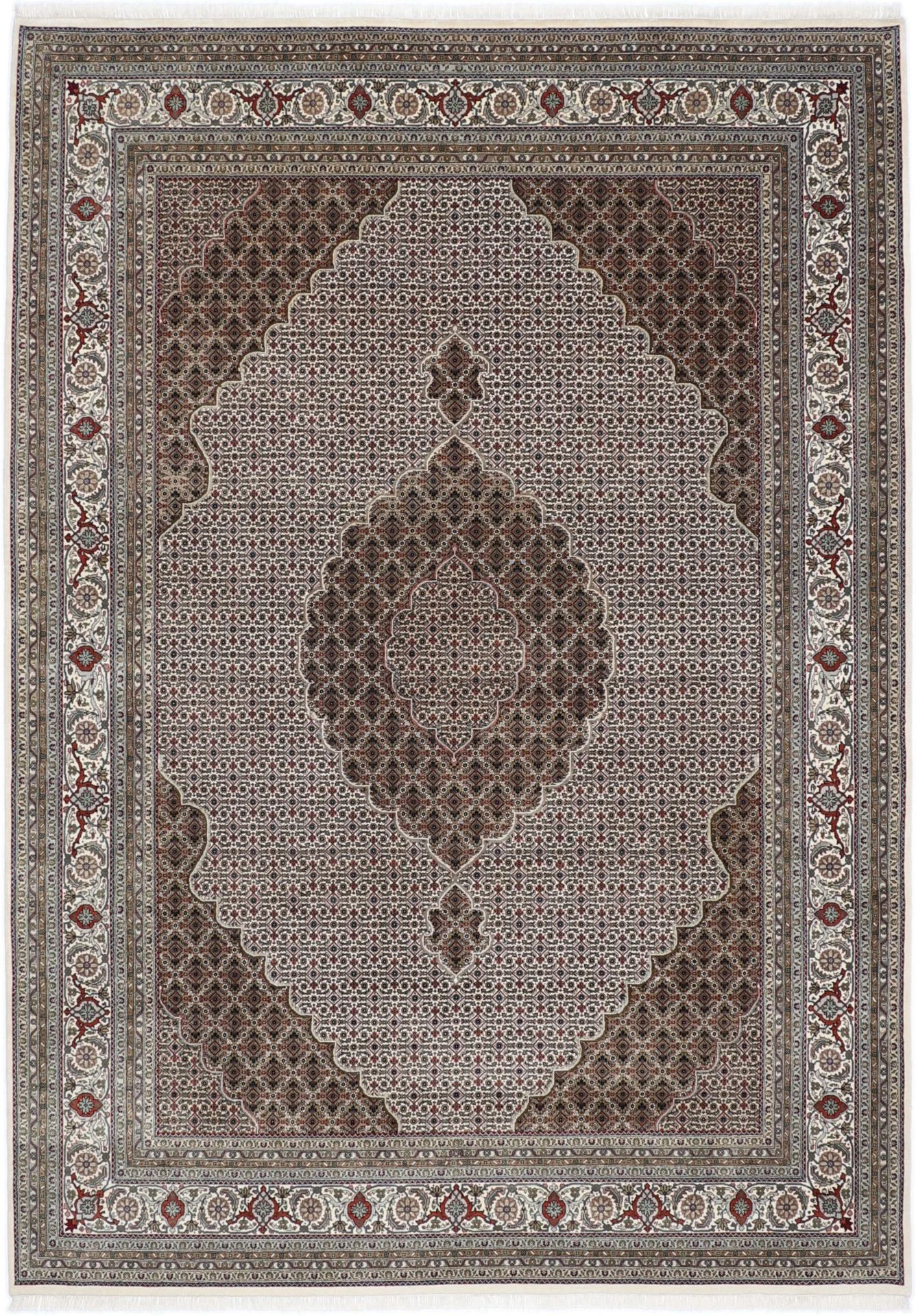 Wool Tabriz Indian Rug 250 × 354 cm, hand-knotted