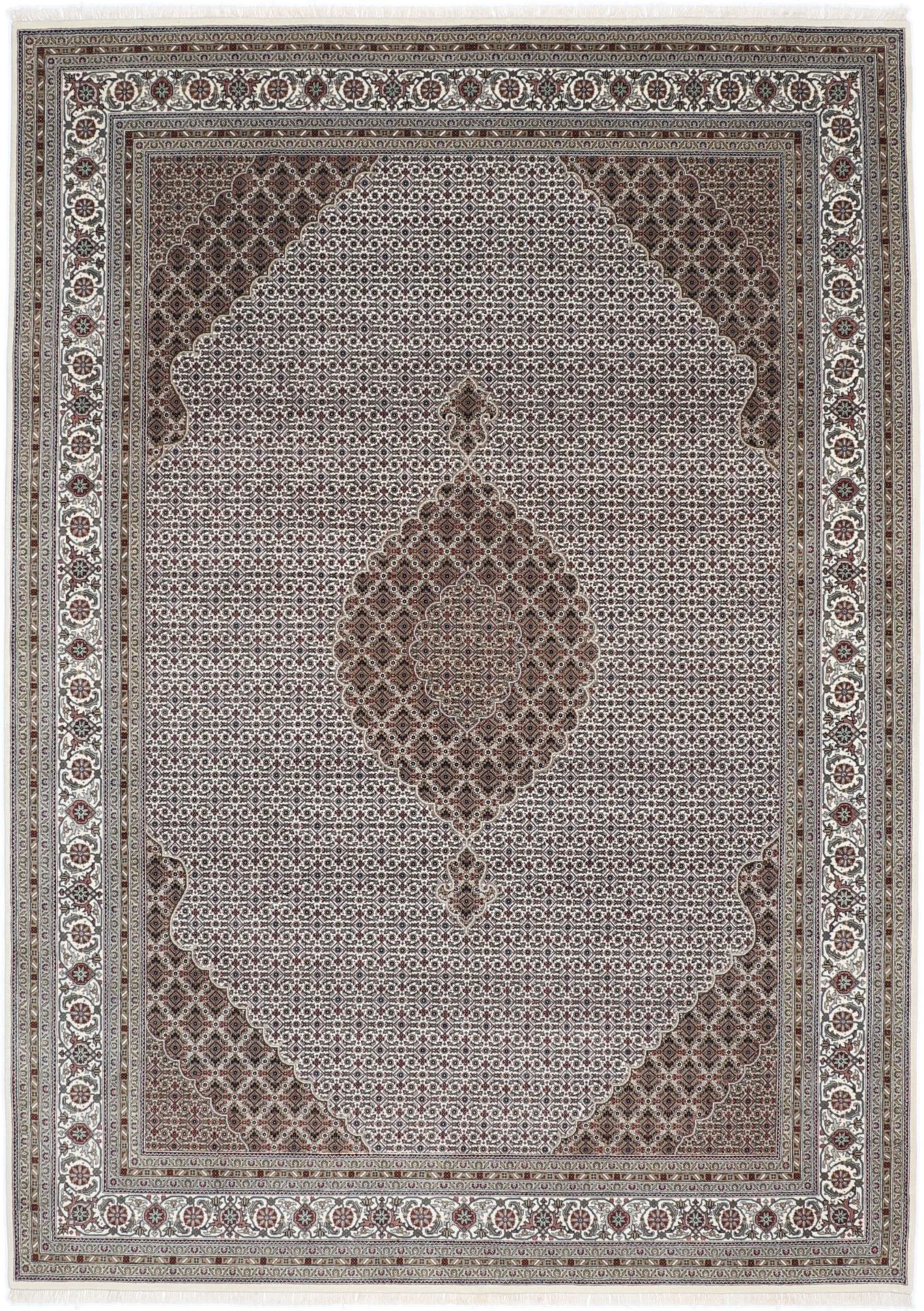 Wool Tabriz Indian Rug 250 × 349 cm, hand-knotted