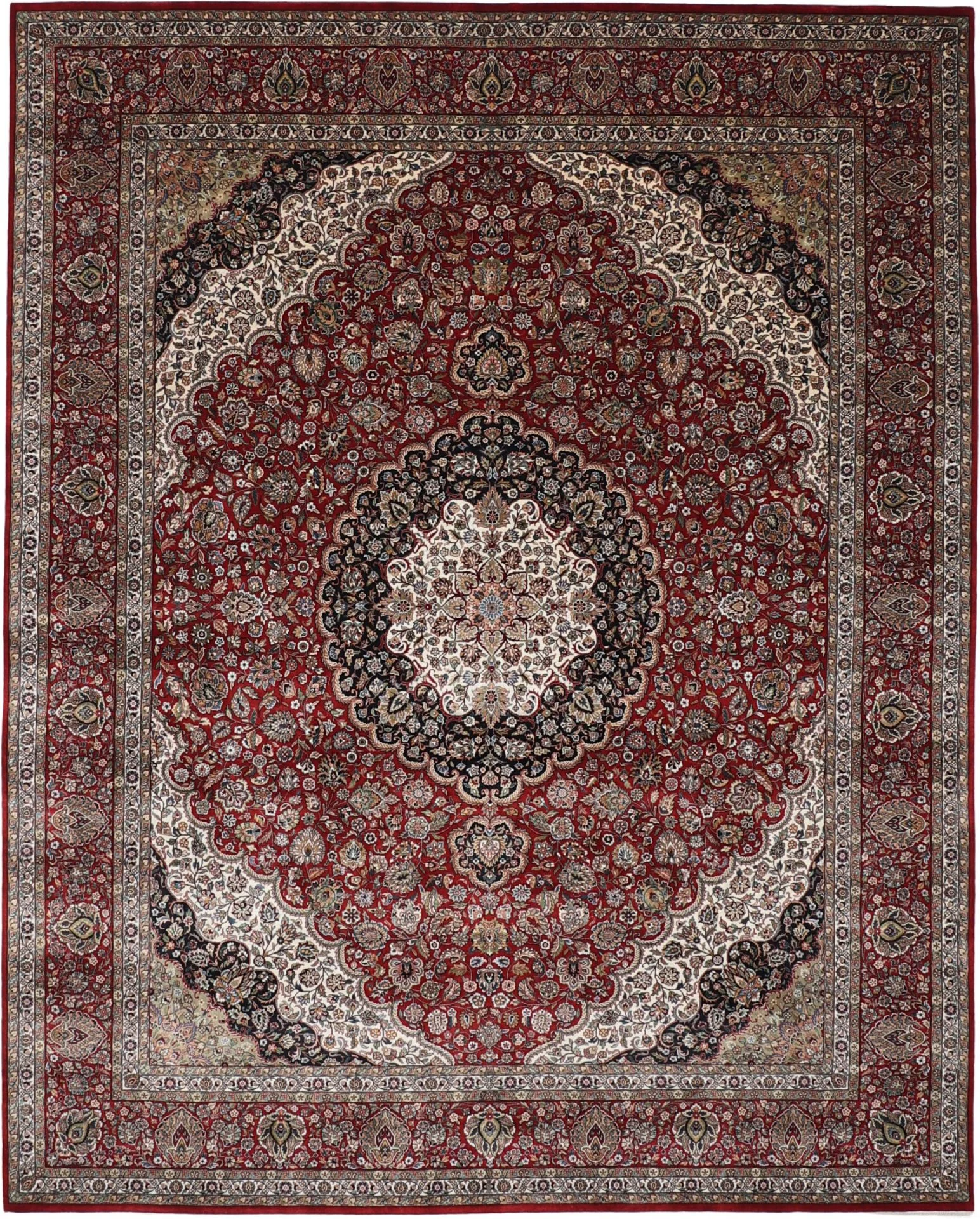 Indian Rug 245 × 305 cm in Wool & Silk, hand-knotted
